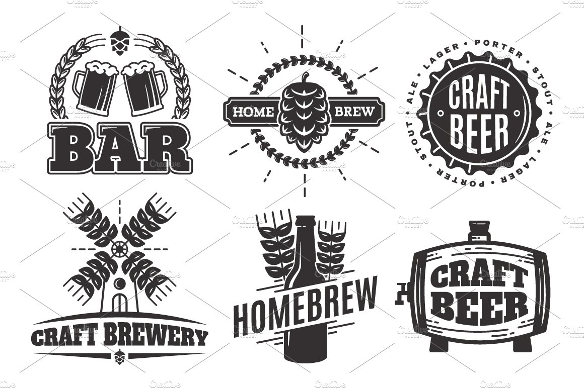 Craft beer vintage logos cover image.