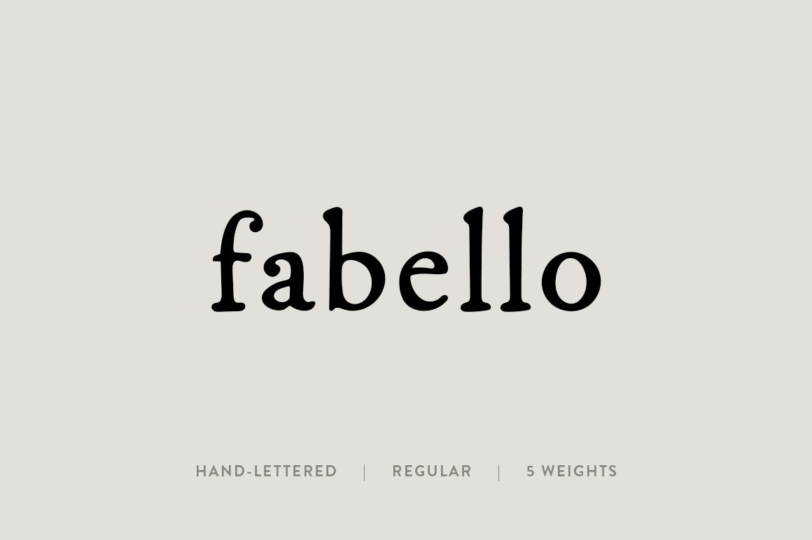 Fabello Regular / hand lettered font cover image.