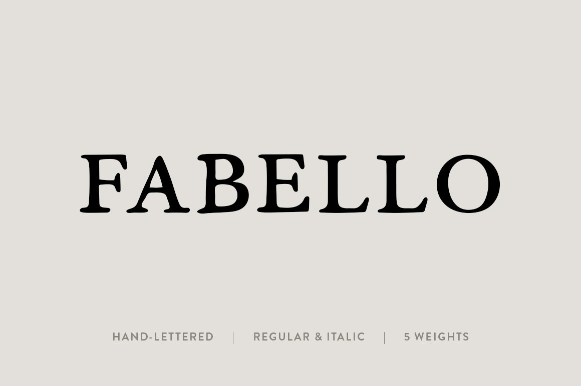 Fabello Family / hand lettered font cover image.