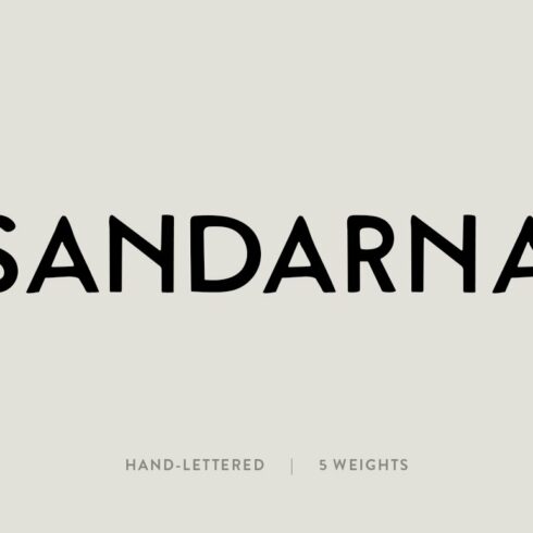 Sandarna / hand lettered font cover image.