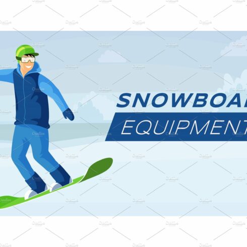 Snowboard equipment flat color cover image.