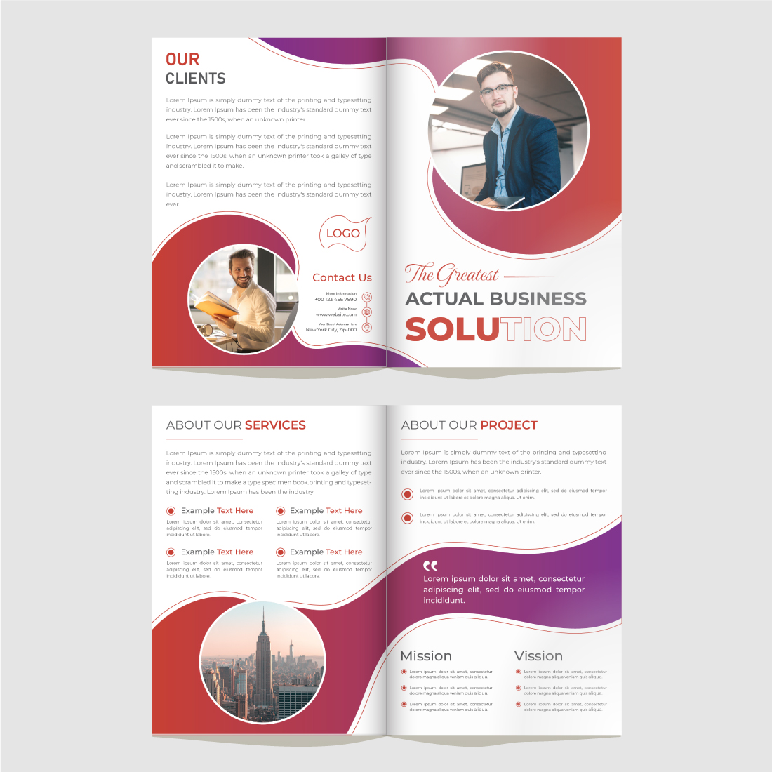 Bifold Brochure Template preview image.