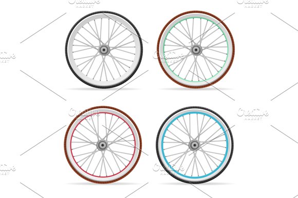 Vector Bicycle wheel set preview image.
