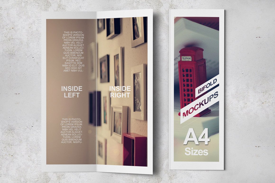 Bifold Brochure Mockups preview image.