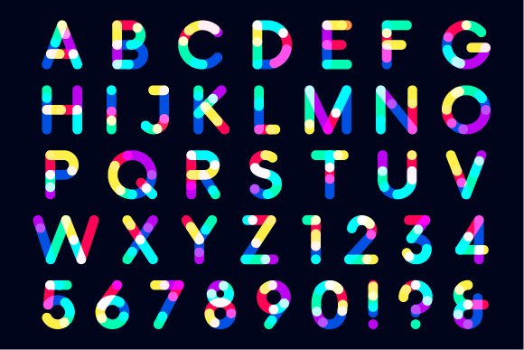 10 vector fonts preview image.