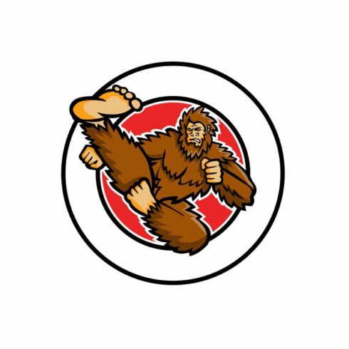 Taekwondo Bigfoot Flying Kick Circle cover image.