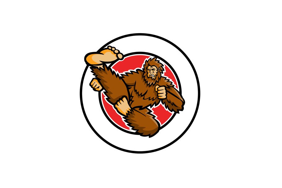 Taekwondo Bigfoot Flying Kick Circle cover image.