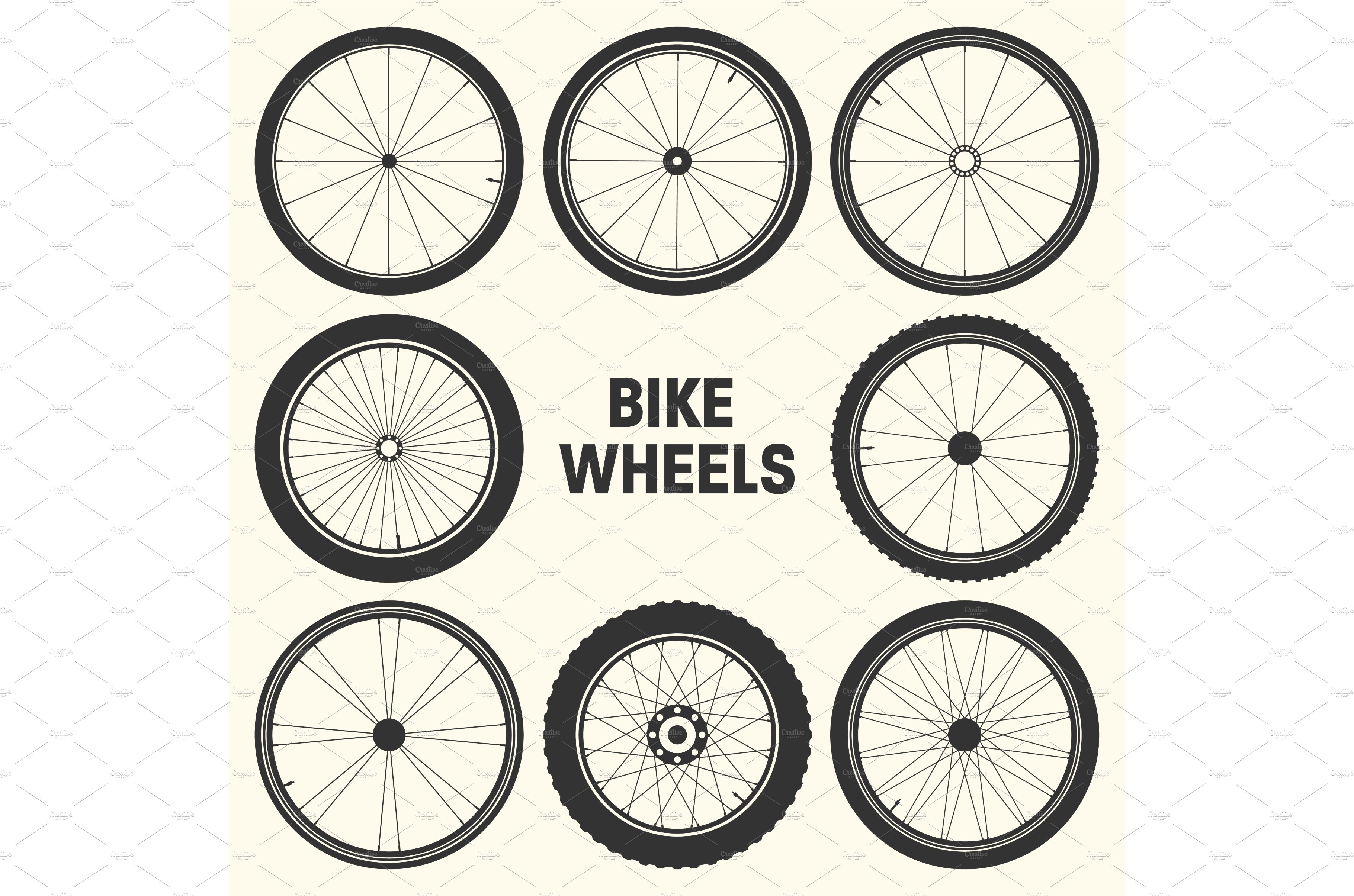 Bicycle wheel symbol vector cover image.
