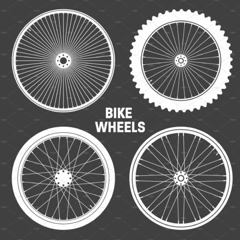 White bicycle wheel symbols cover image.