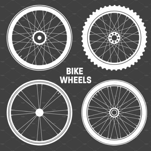 White bicycle wheel symbols cover image.