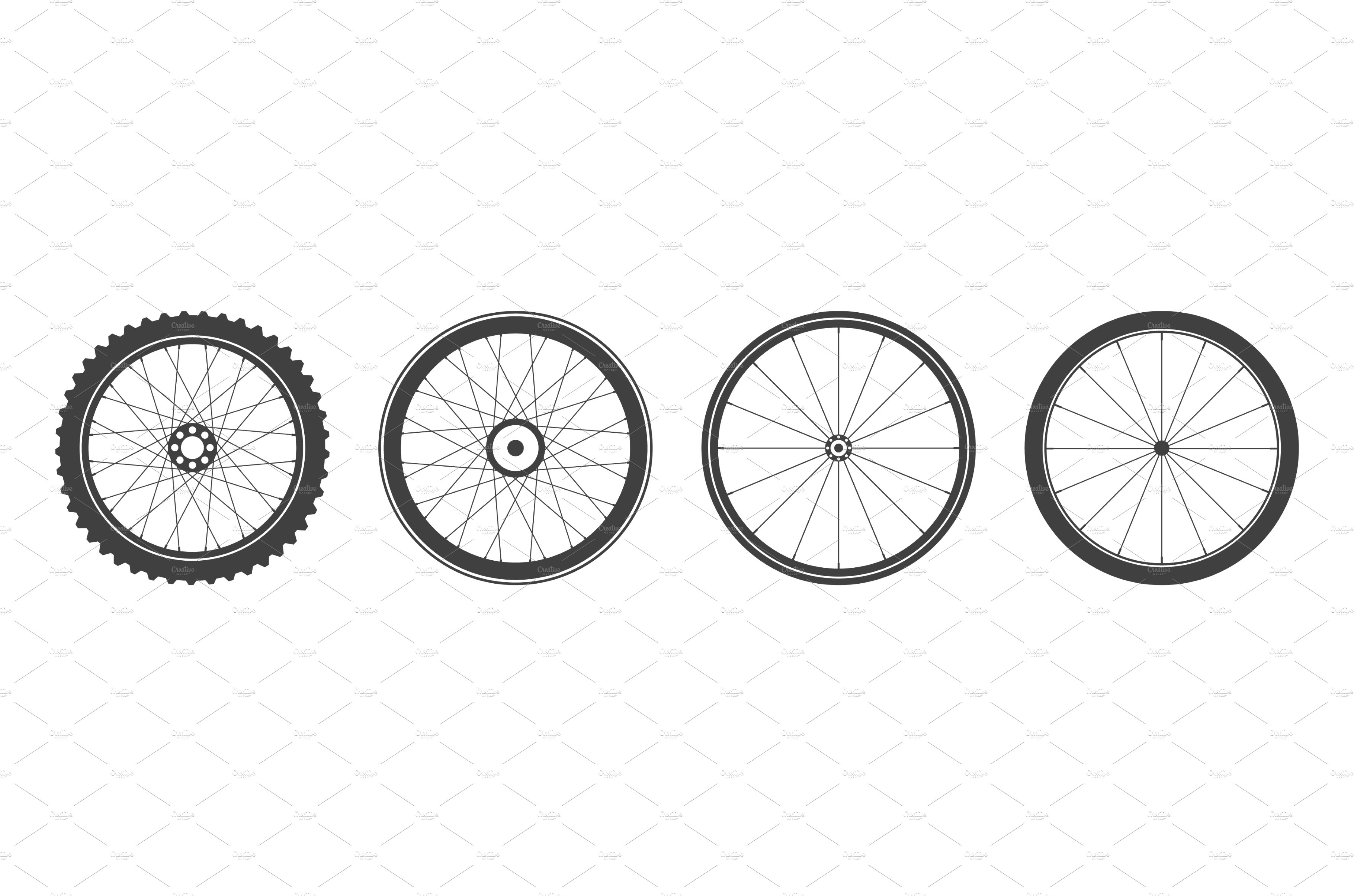 Black bicycle wheel symbols cover image.