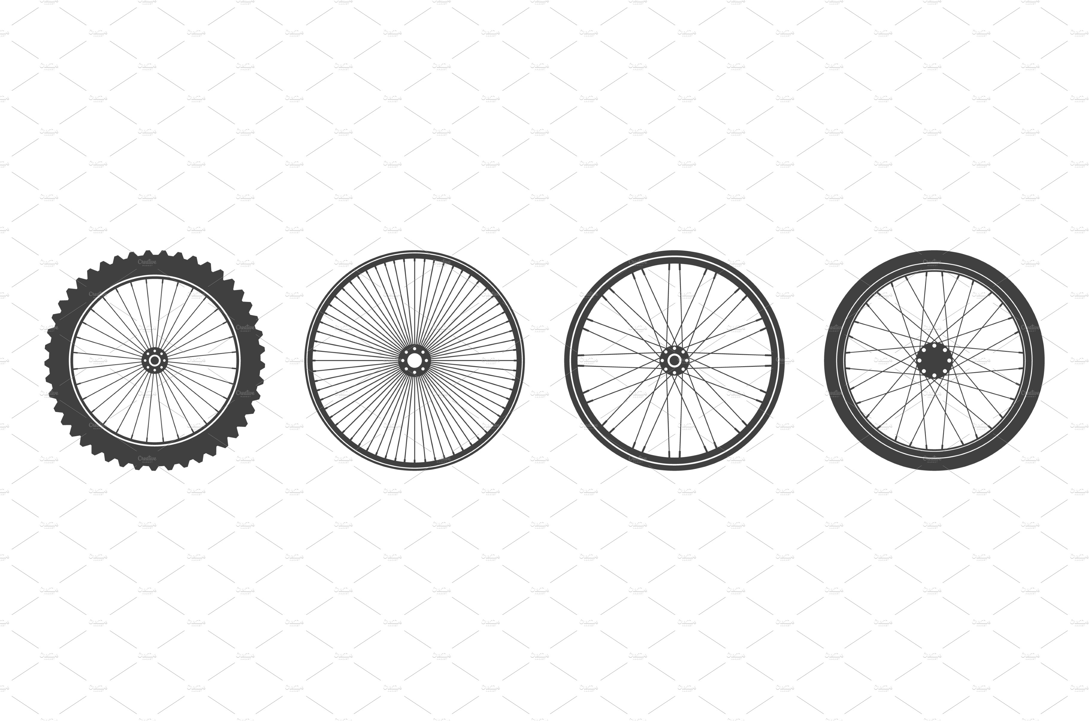 Black bicycle wheel symbols cover image.