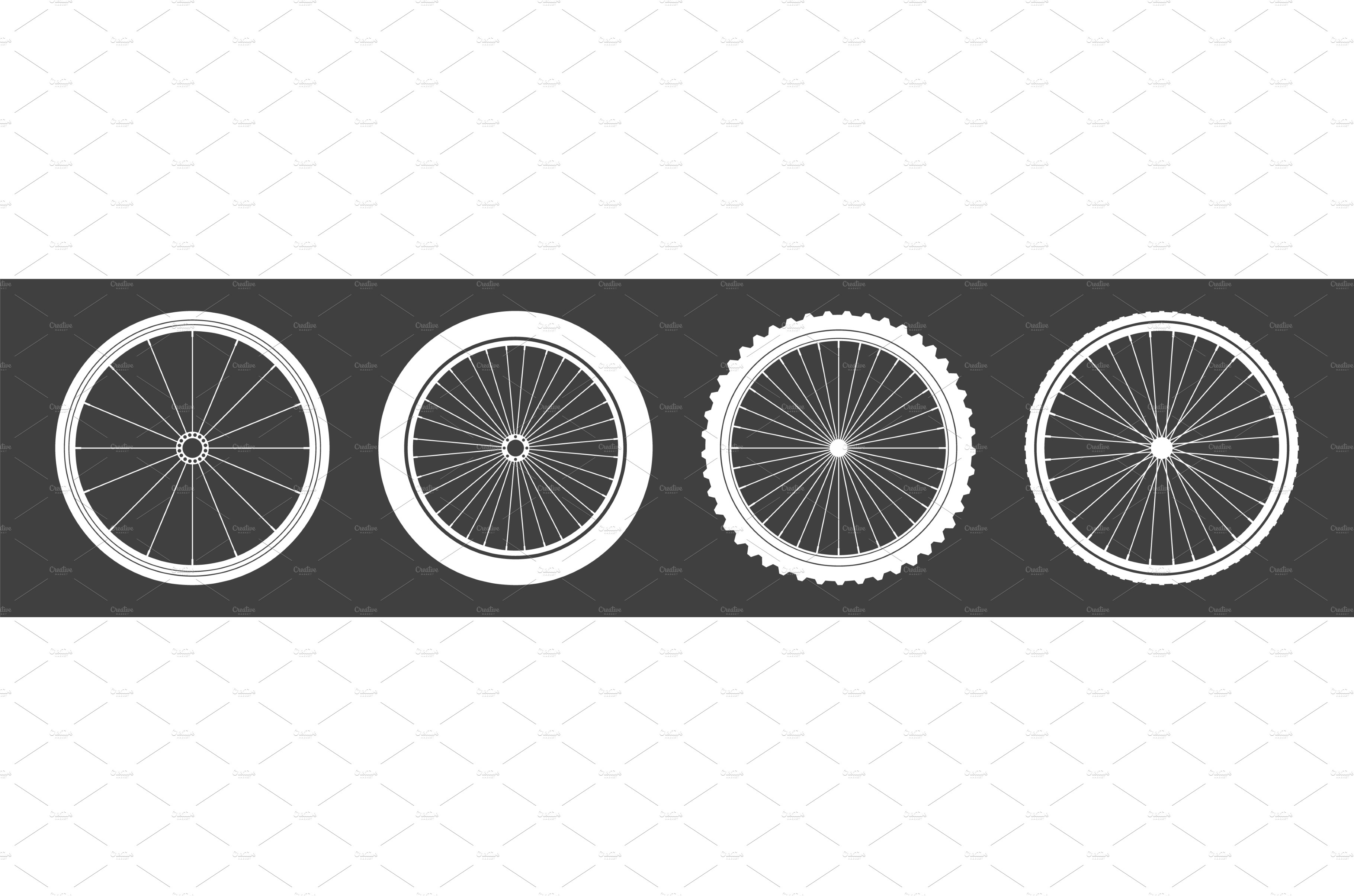 Black bicycle wheel symbols cover image.