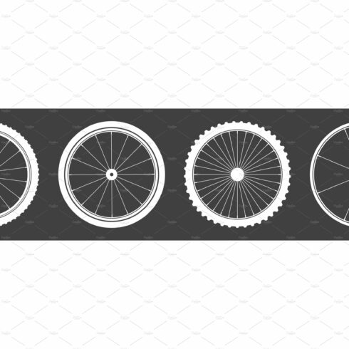 Black bicycle wheel symbols cover image.