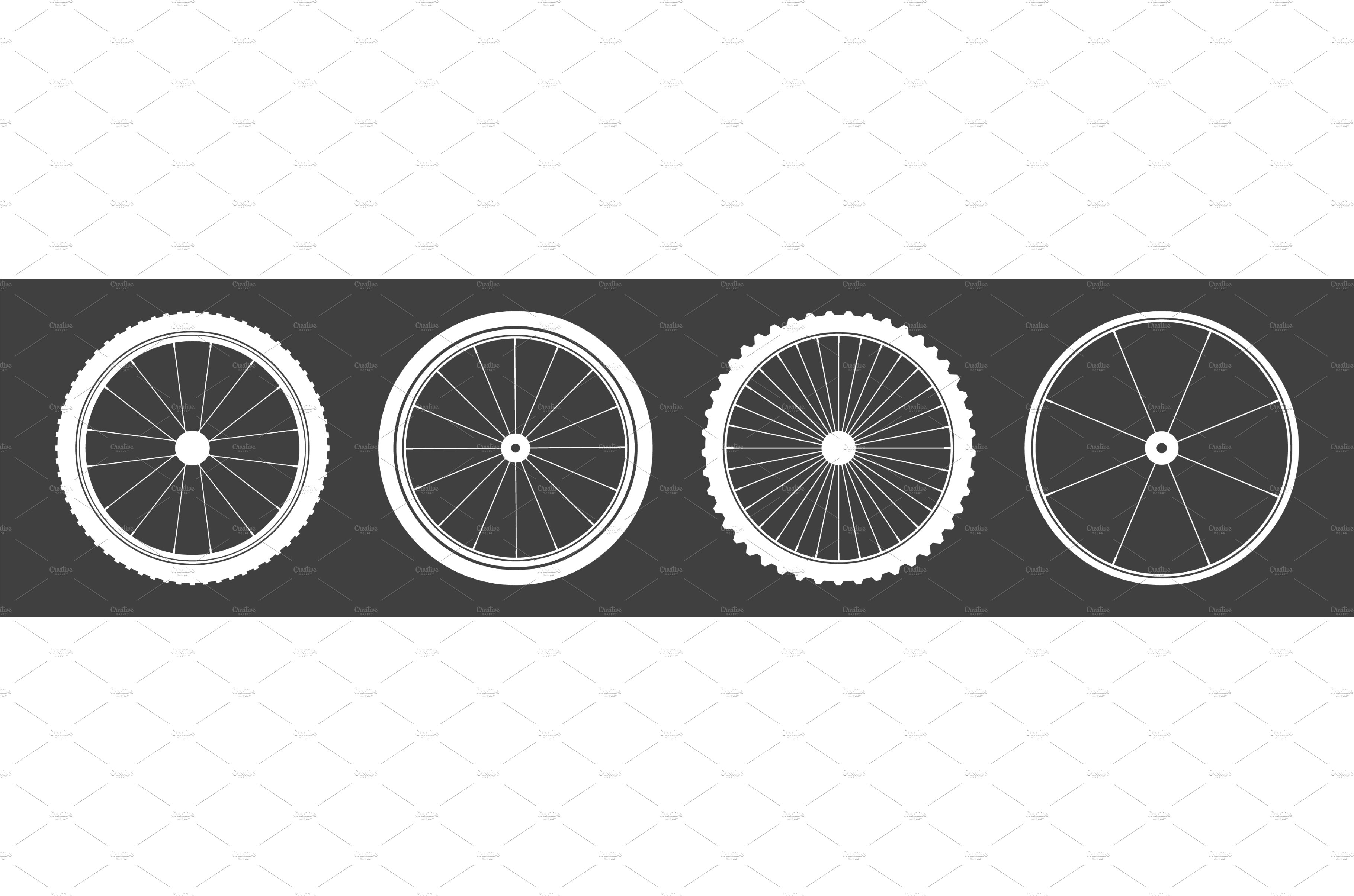 Black bicycle wheel symbols cover image.