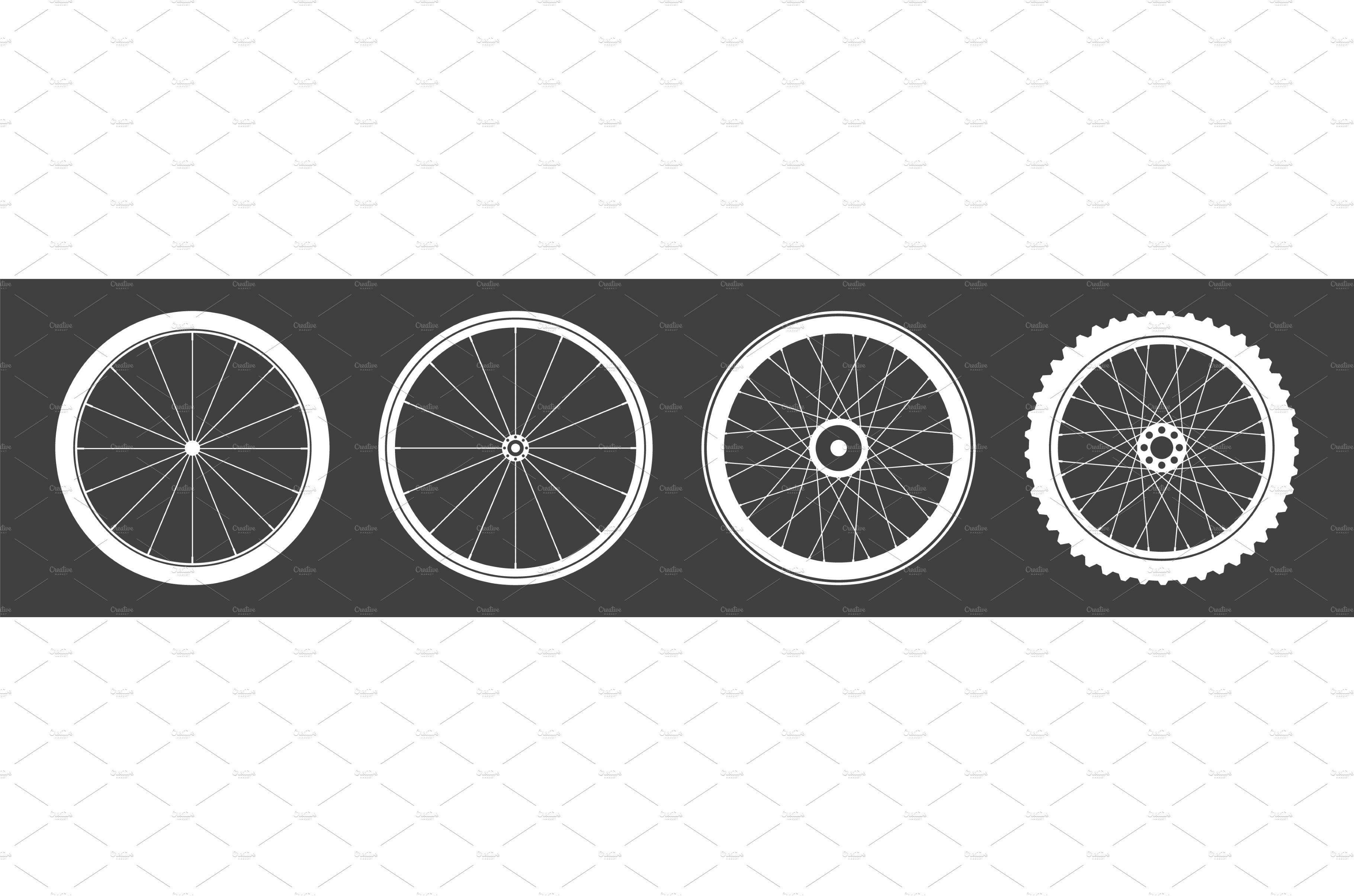 Black bicycle wheel symbols cover image.