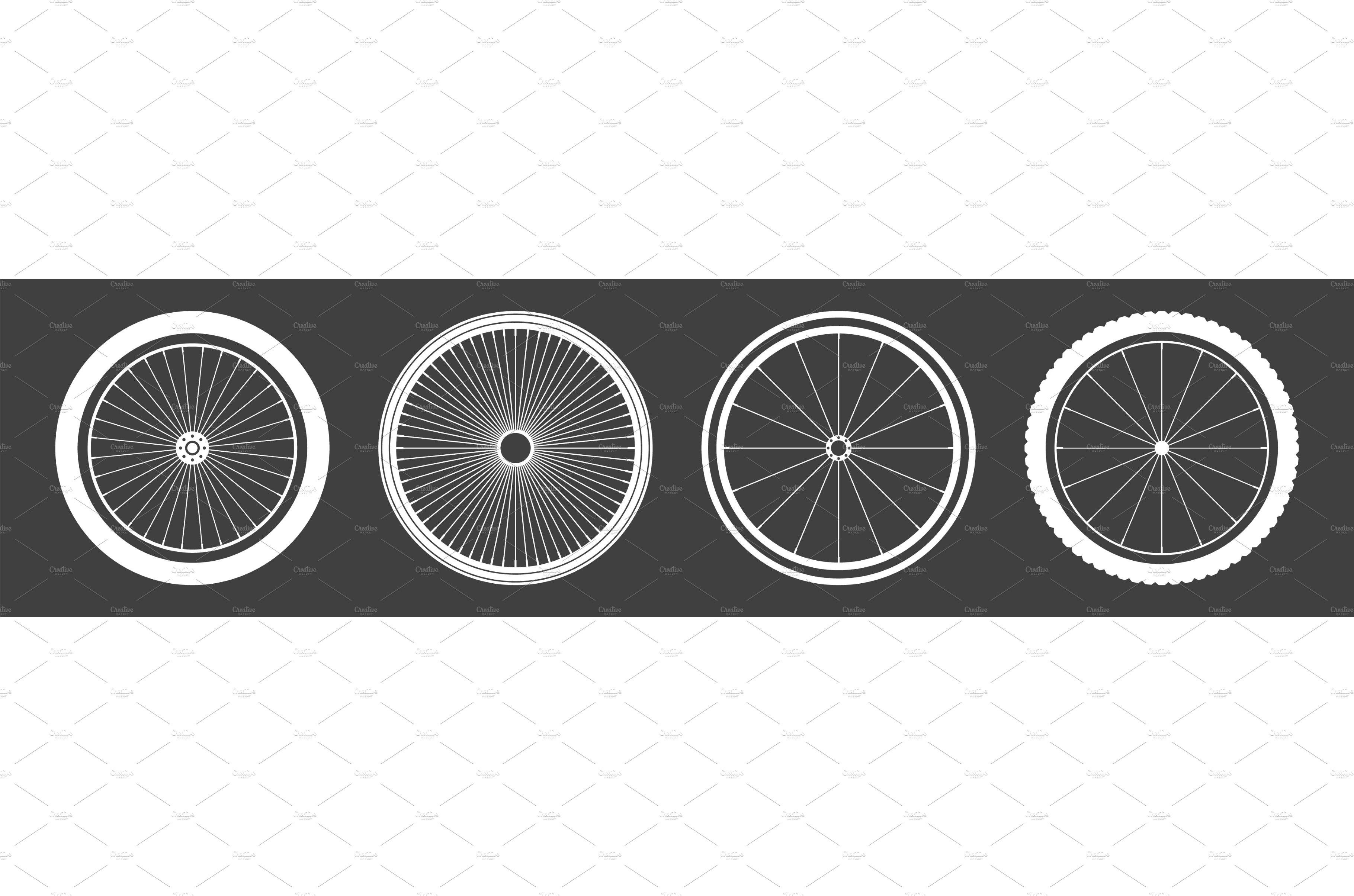 Black bicycle wheel symbols cover image.