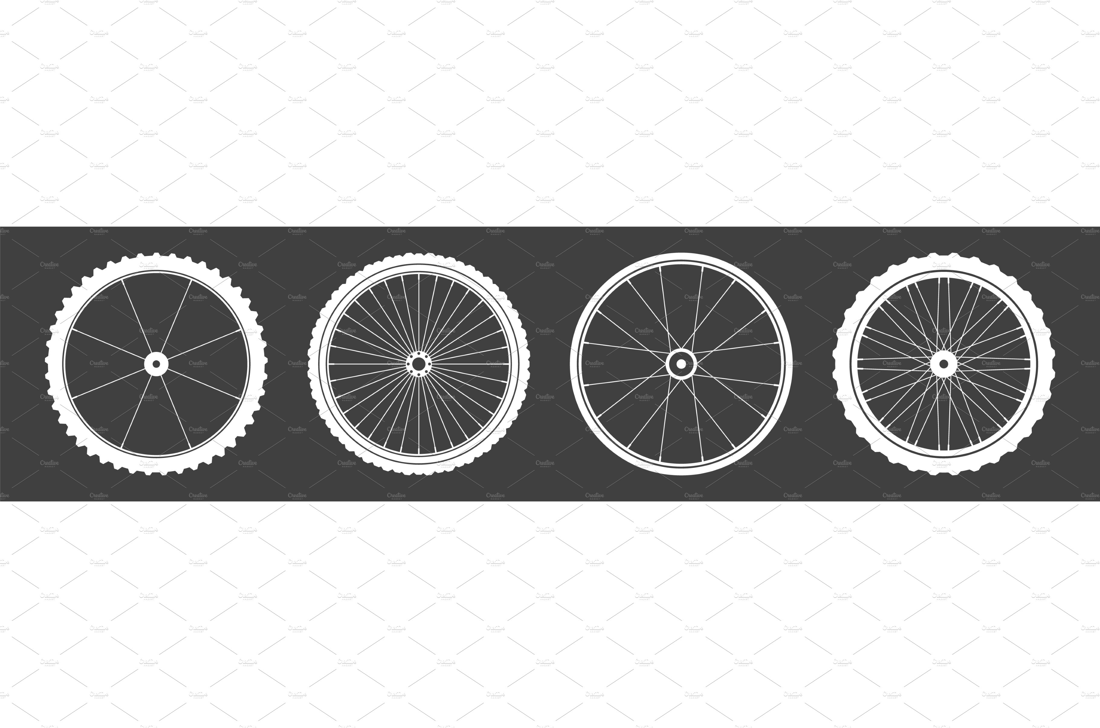 Black bicycle wheel symbols cover image.