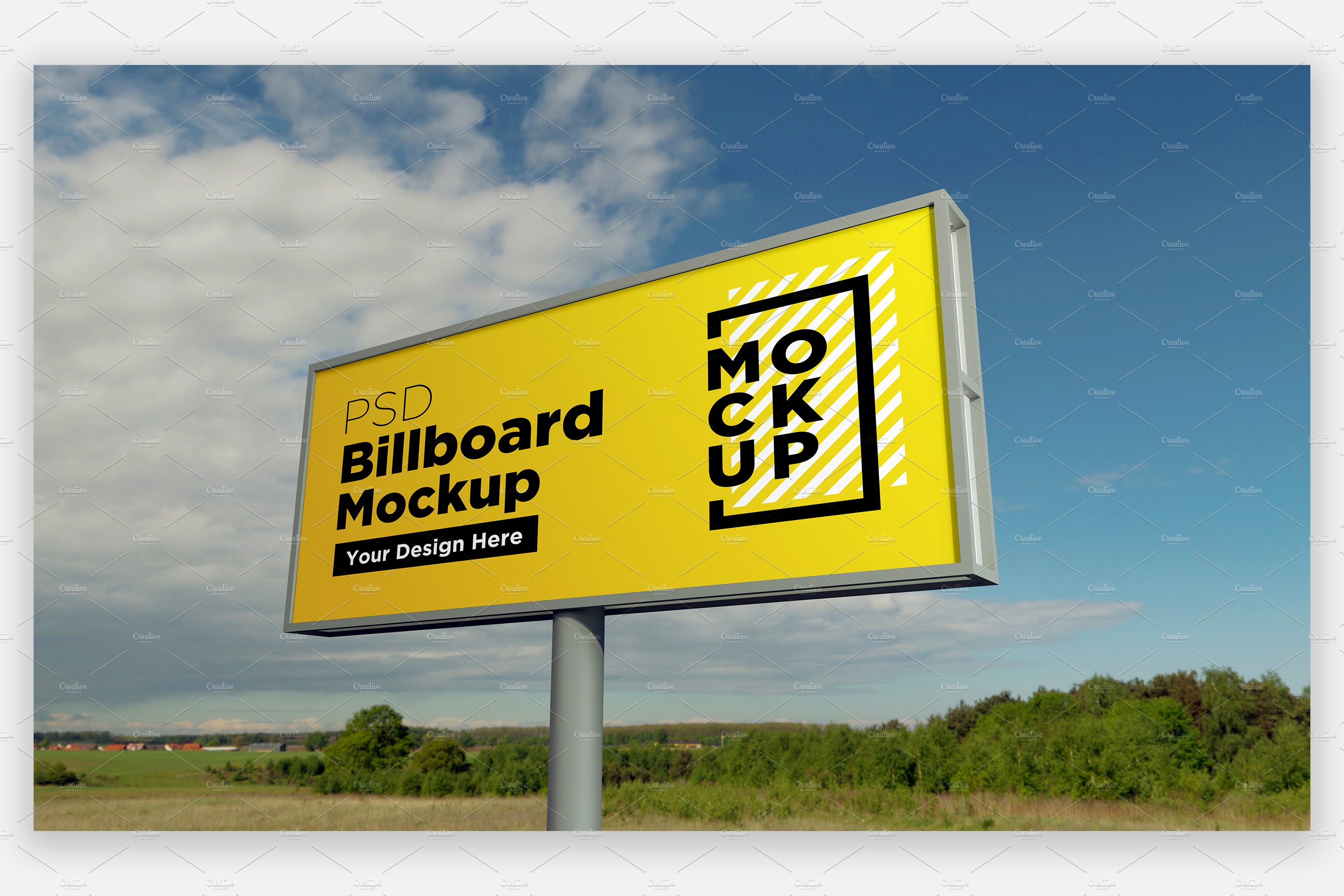 Billboard Sign Mockup Side View cover image.