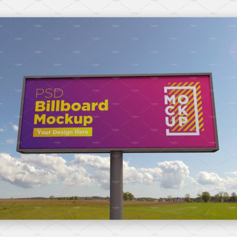 Billboard Sign Mockup front view cover image.