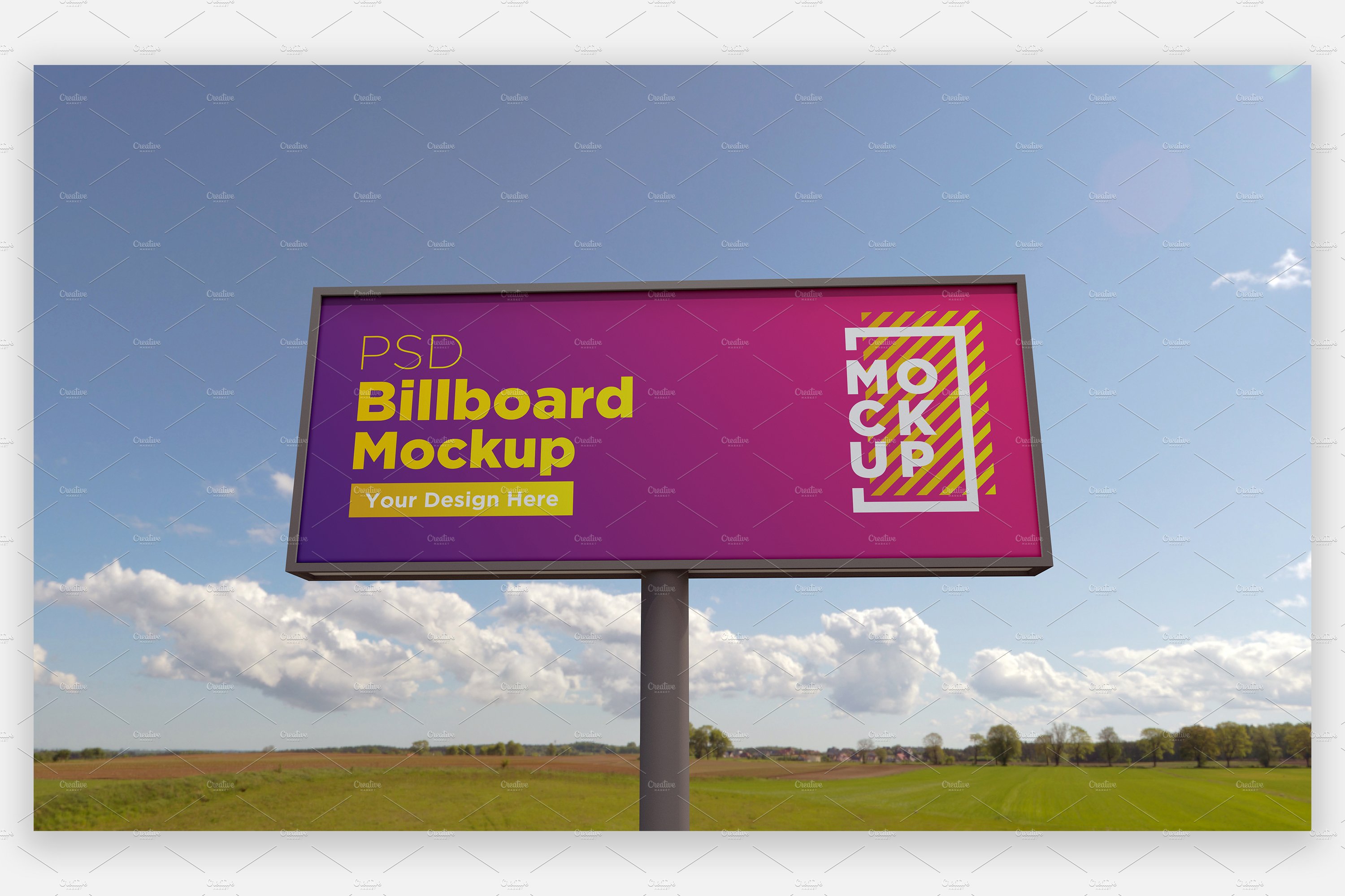 Billboard Sign Mockup front view cover image.