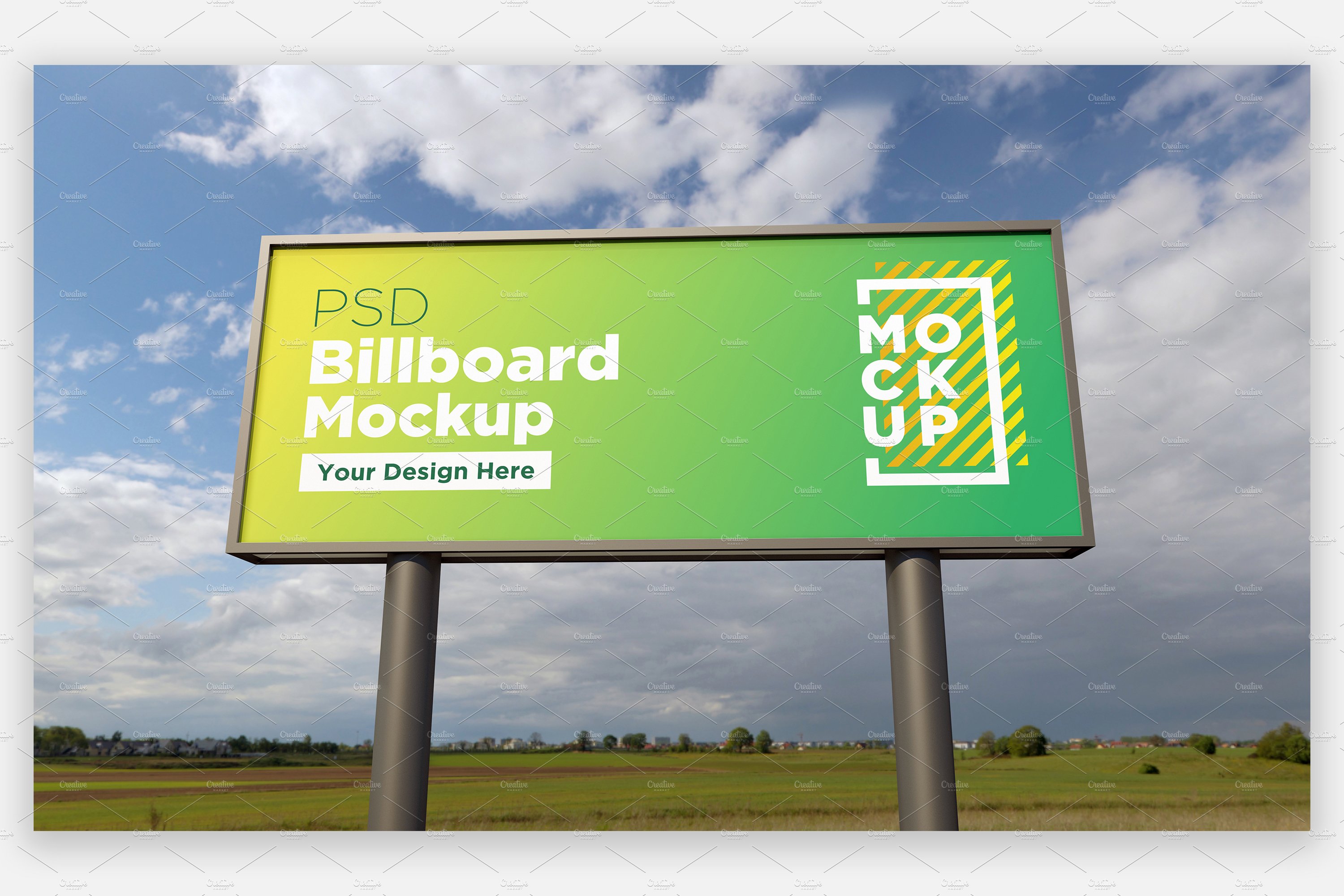 Billboard Sign Mockup Front View cover image.