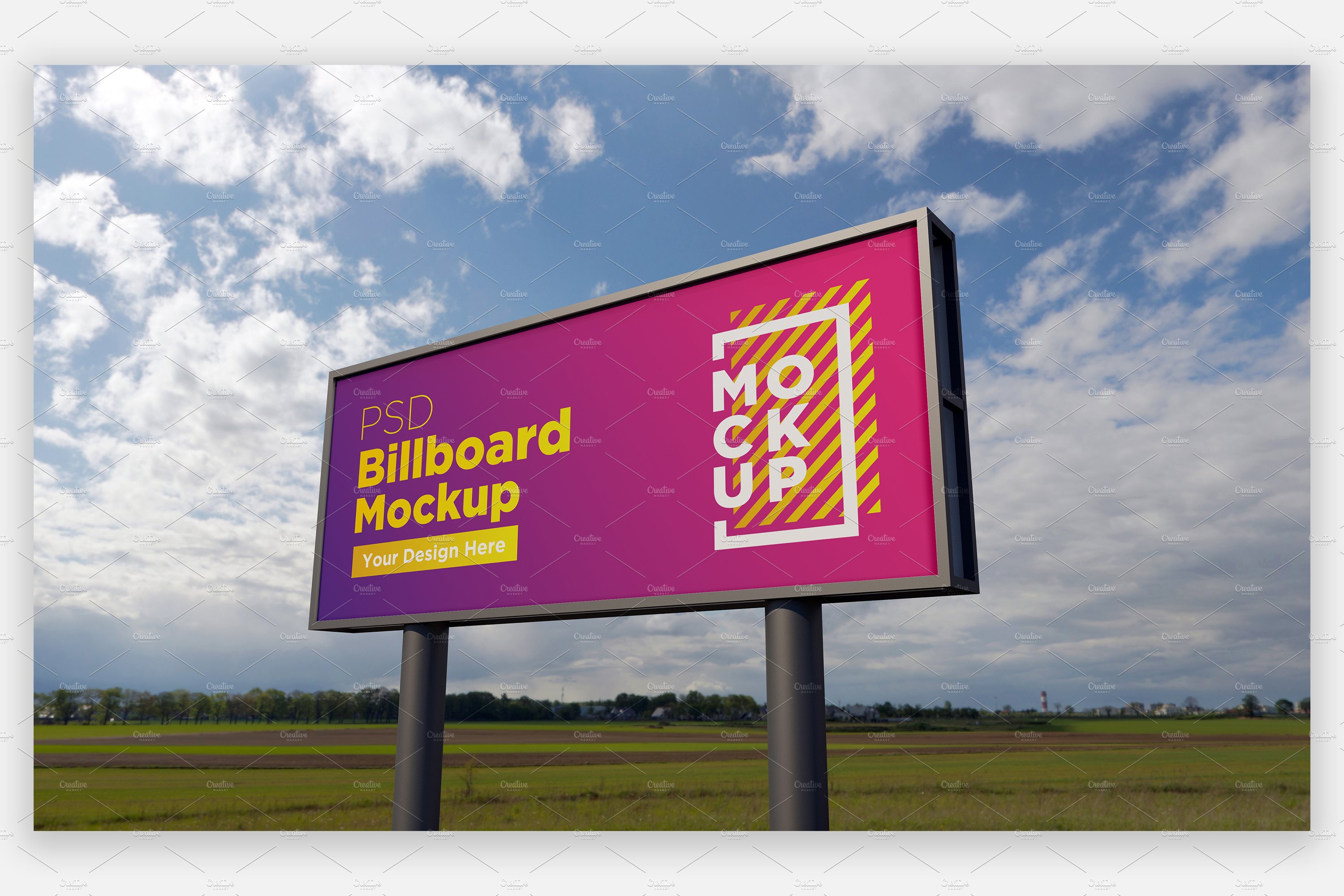 Billboard Sign Mockup Side View cover image.