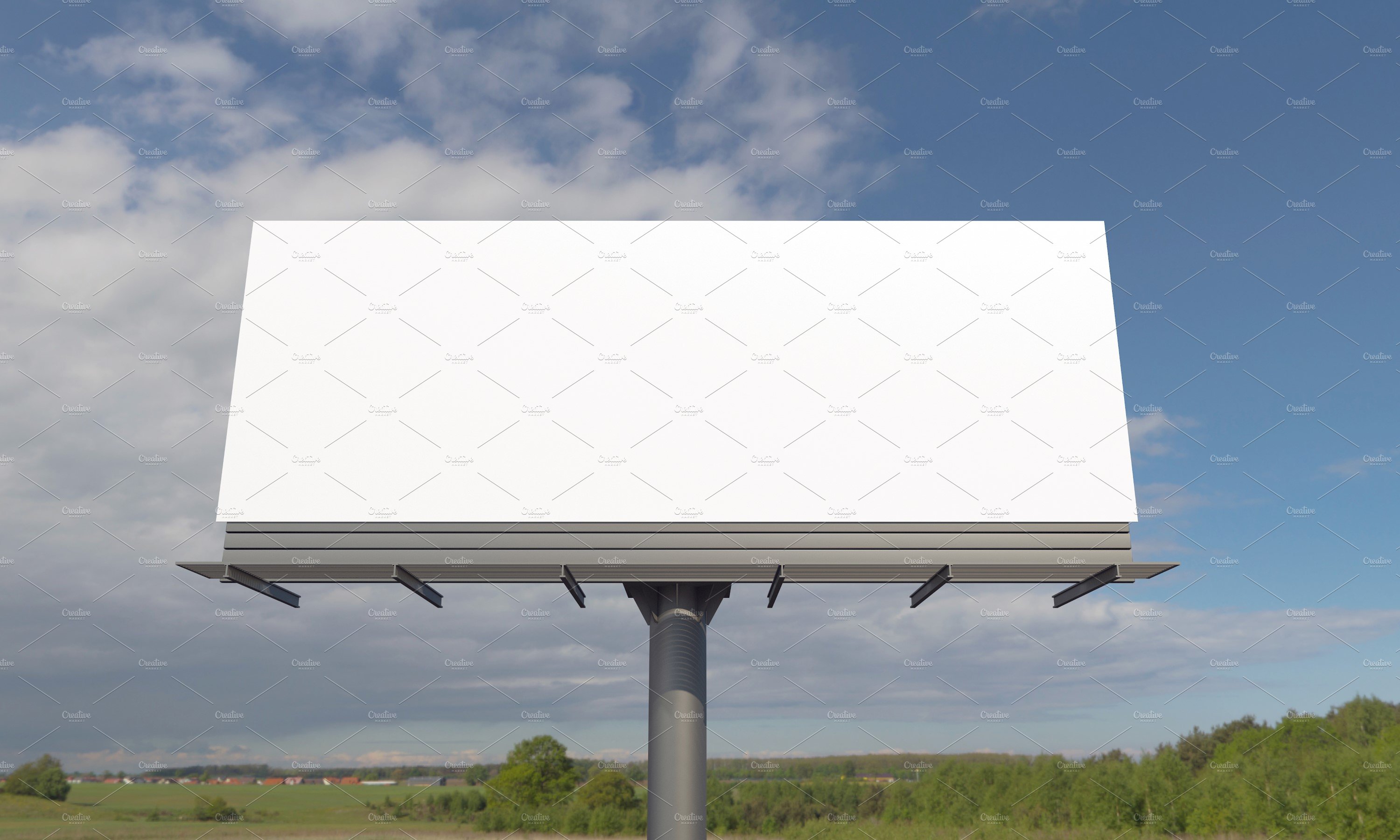 Billboard Sign Mockup Front View preview image.