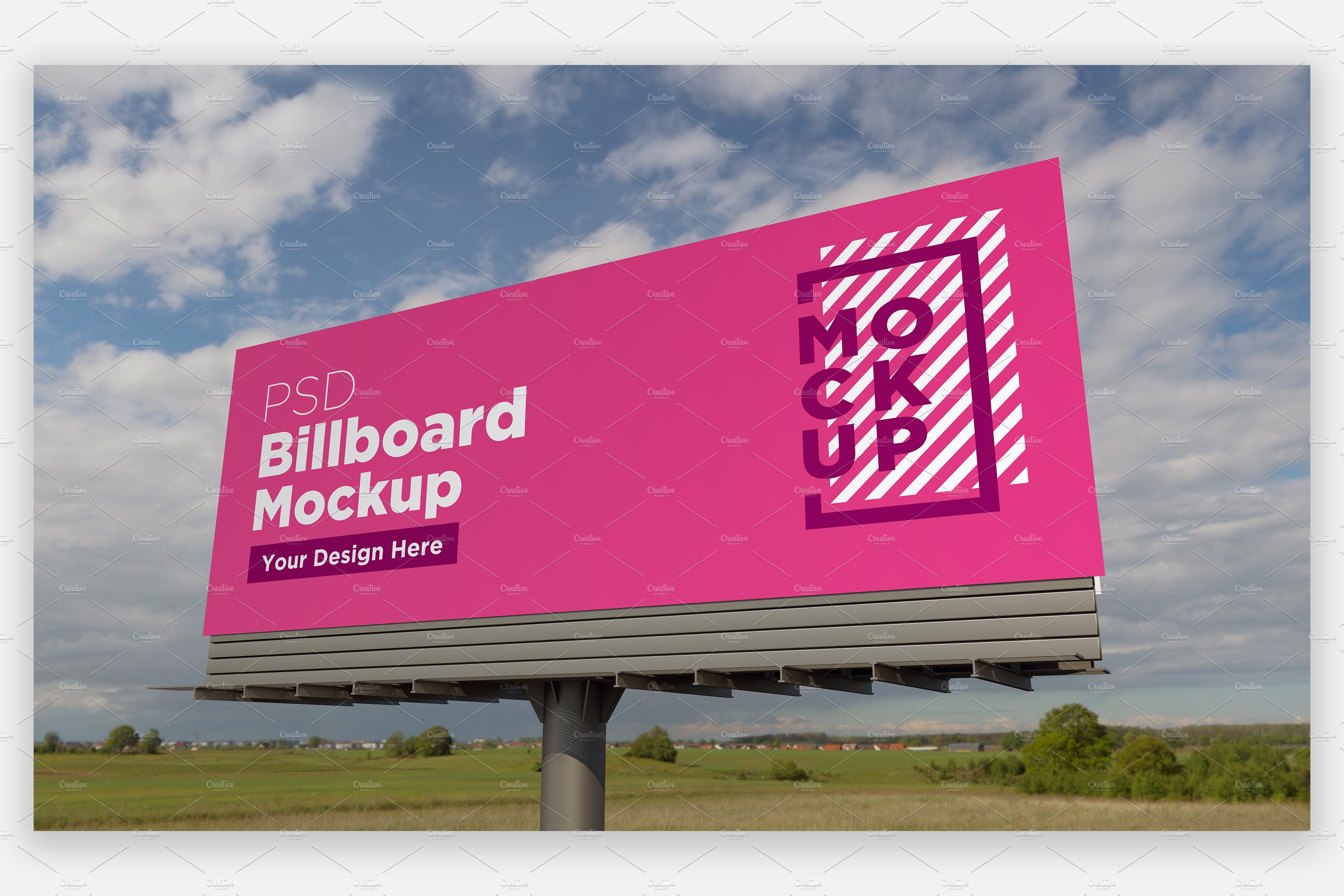 Billboard Sign Mockup Side View cover image.