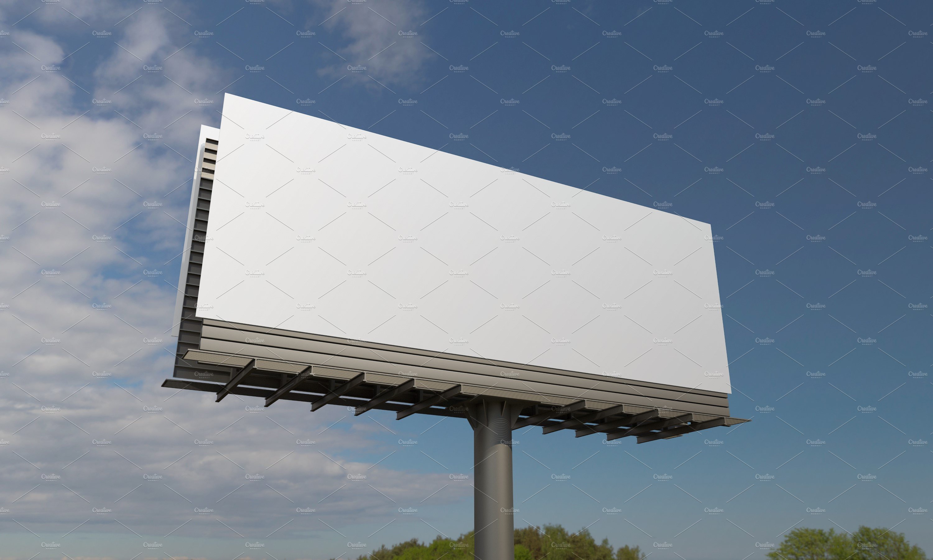 Billboard Sign Mockup Side View preview image.