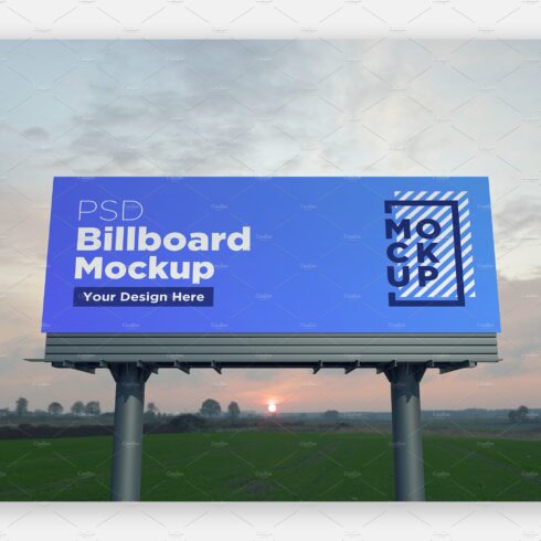 Billboard Sign Mockup front view cover image.