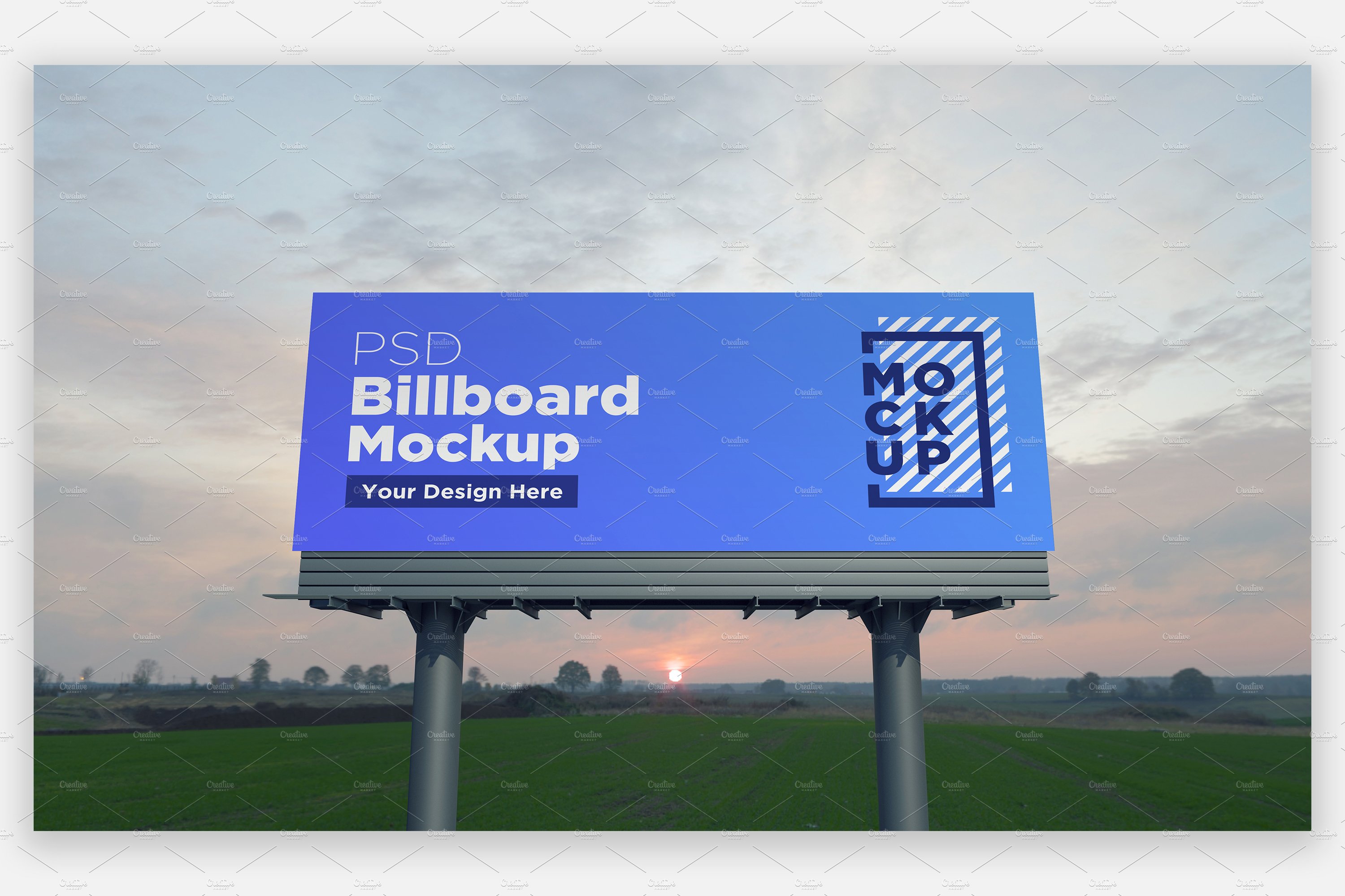 Billboard Sign Mockup front view cover image.