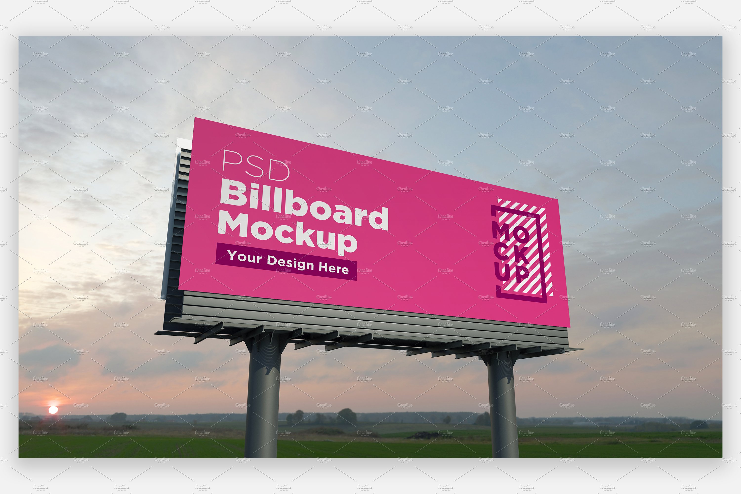 Billboard Sign Mockup Front View cover image.