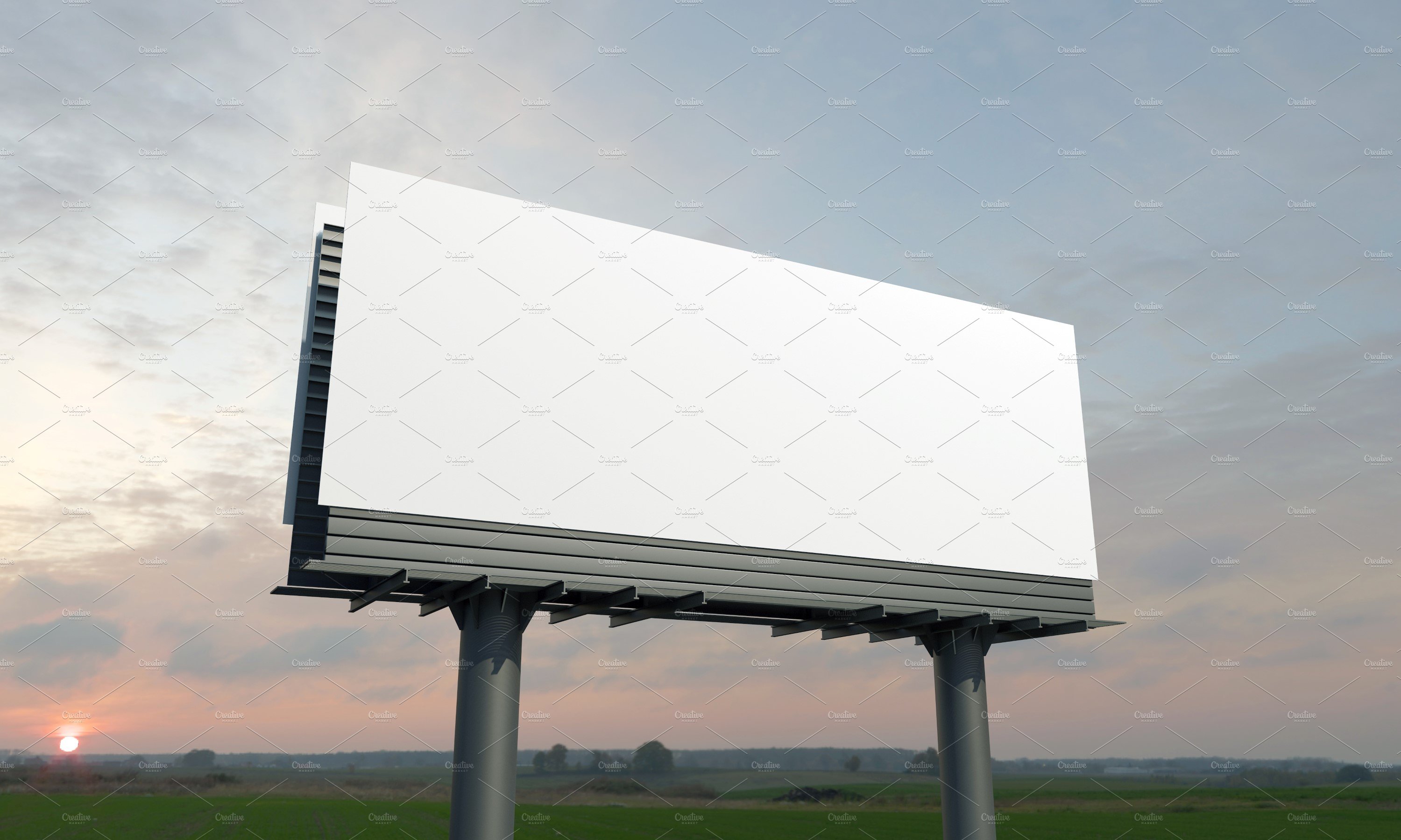 Billboard Sign Mockup Front View preview image.