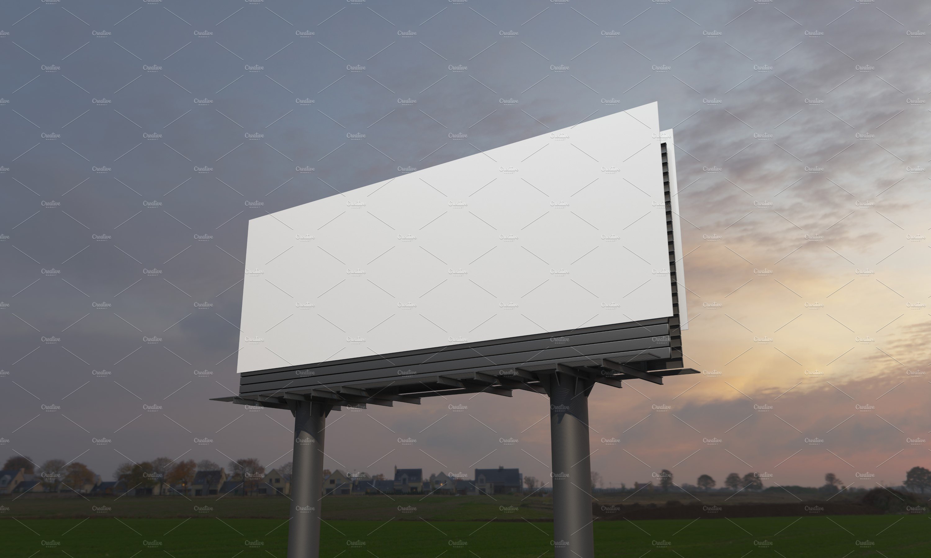 Billboard Sign Mockup Side View preview image.