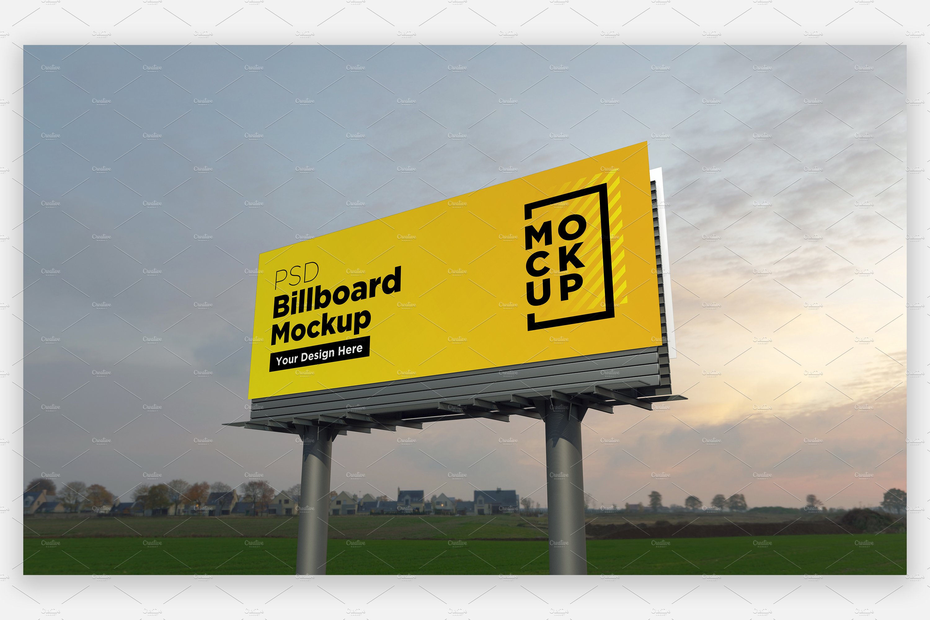 Billboard Sign Mockup Side View cover image.