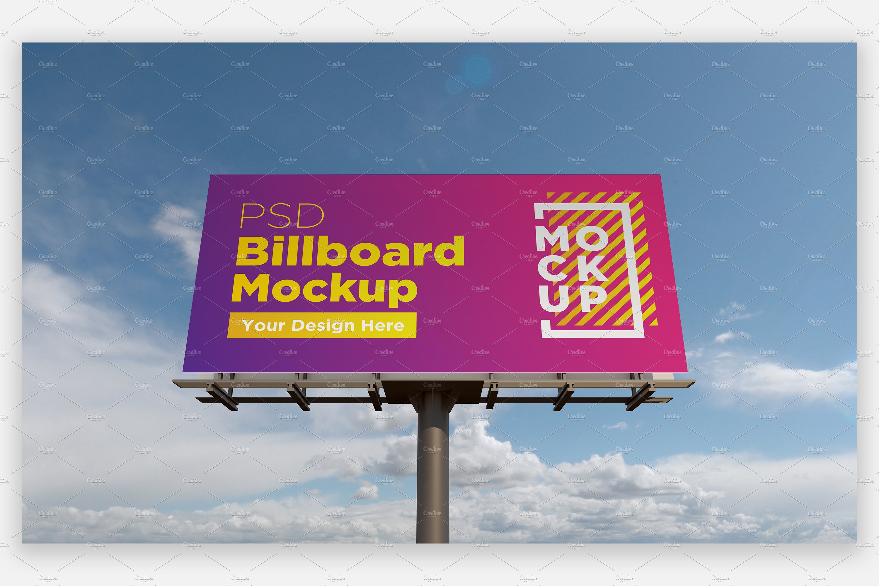 Billboard Sign Mockup Front View cover image.