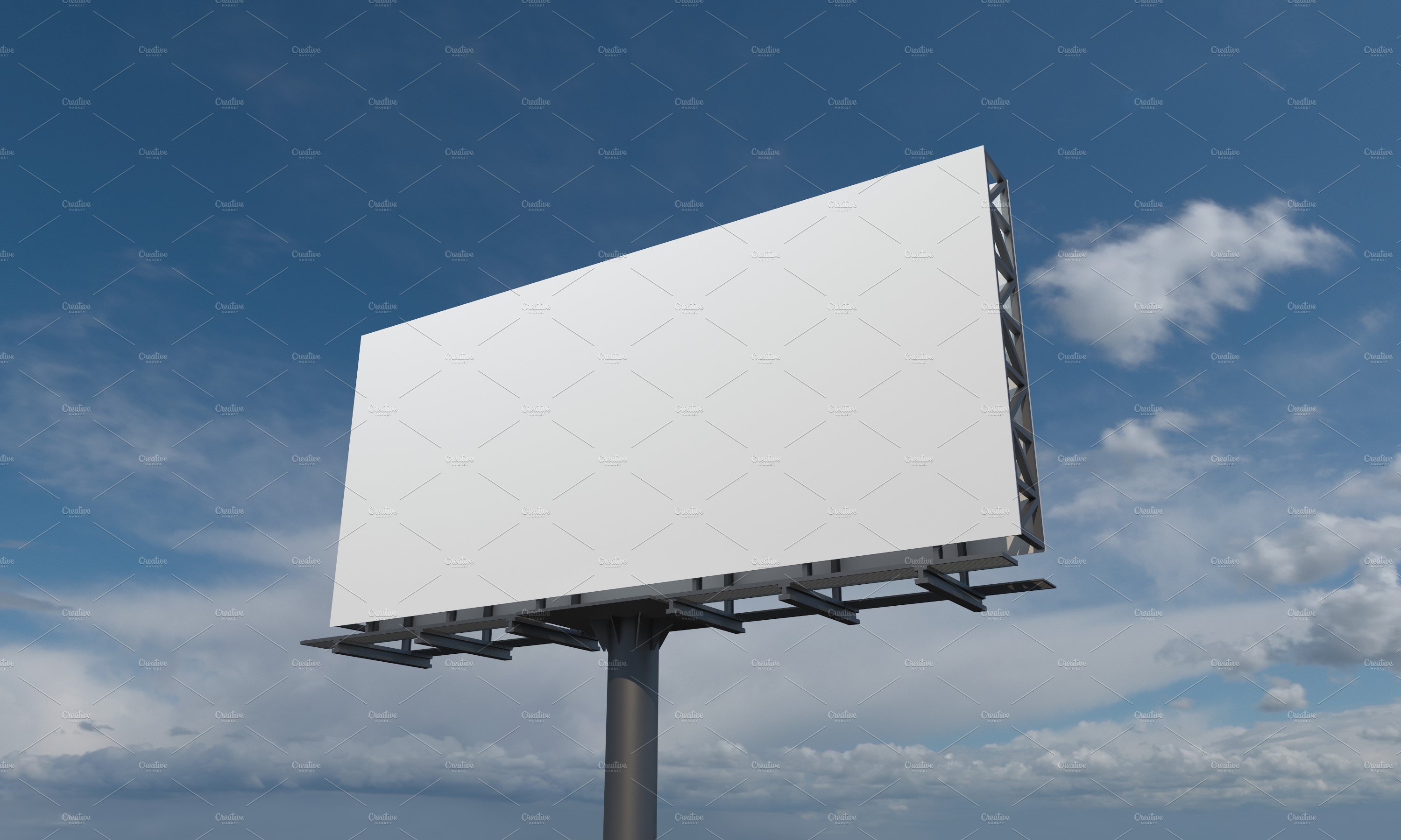 Billboard Sign Mockup Side View preview image.