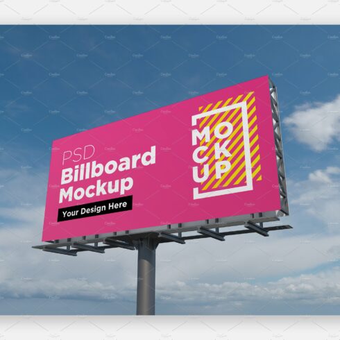 Billboard Sign Mockup Side View cover image.