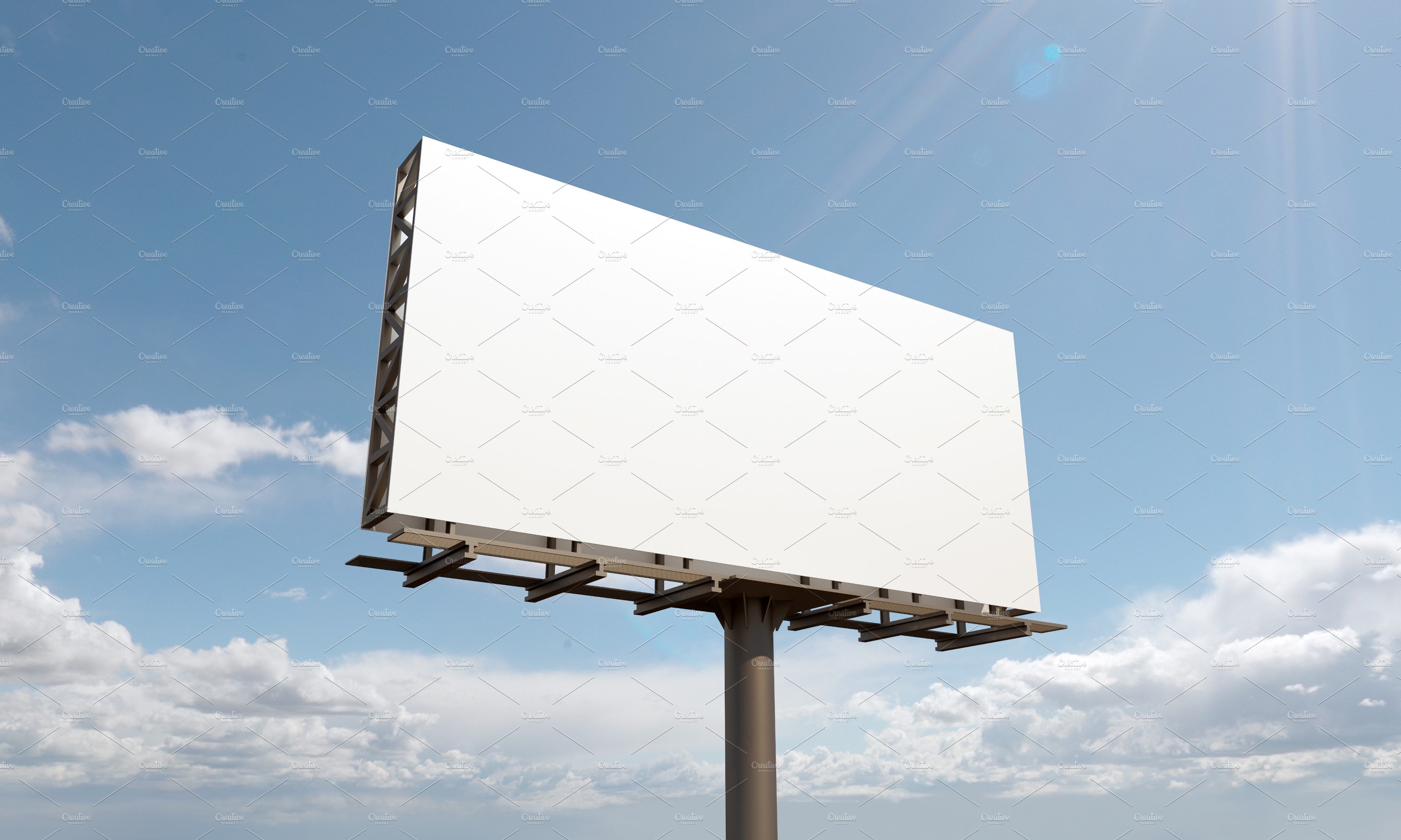 Billboard Sign Mockup Side View preview image.