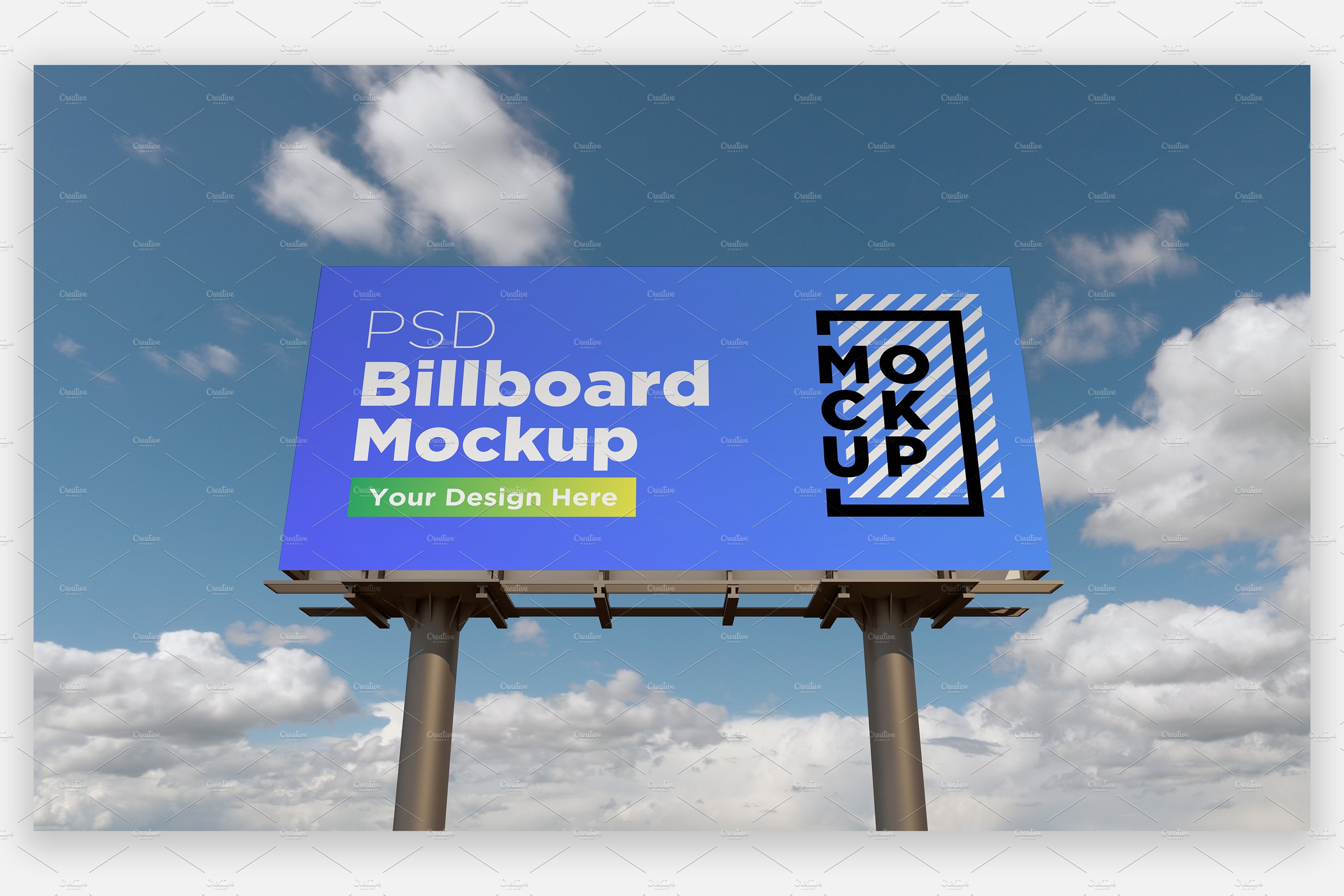 Billboard Sign Mockup Front View cover image.