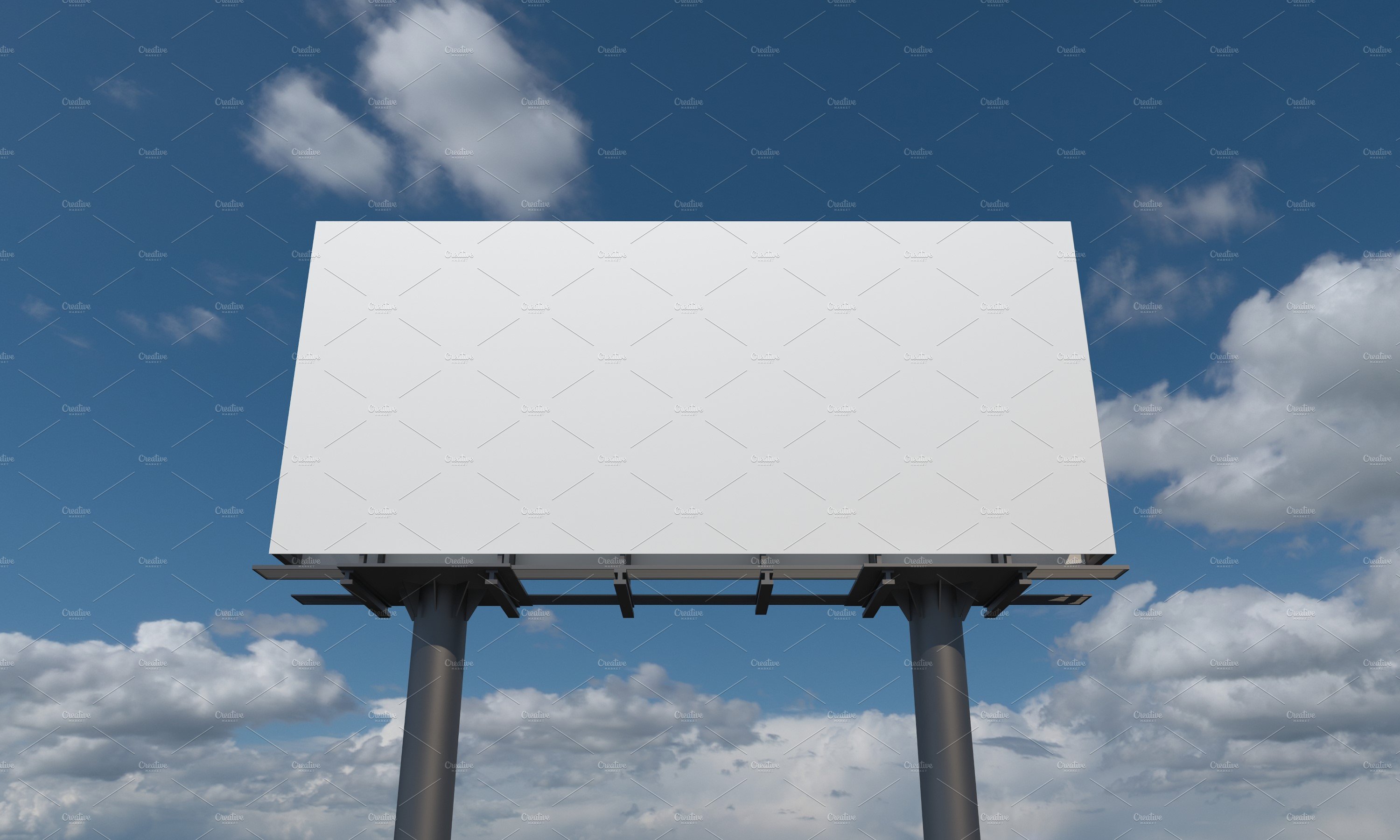 Billboard Sign Mockup Front View preview image.