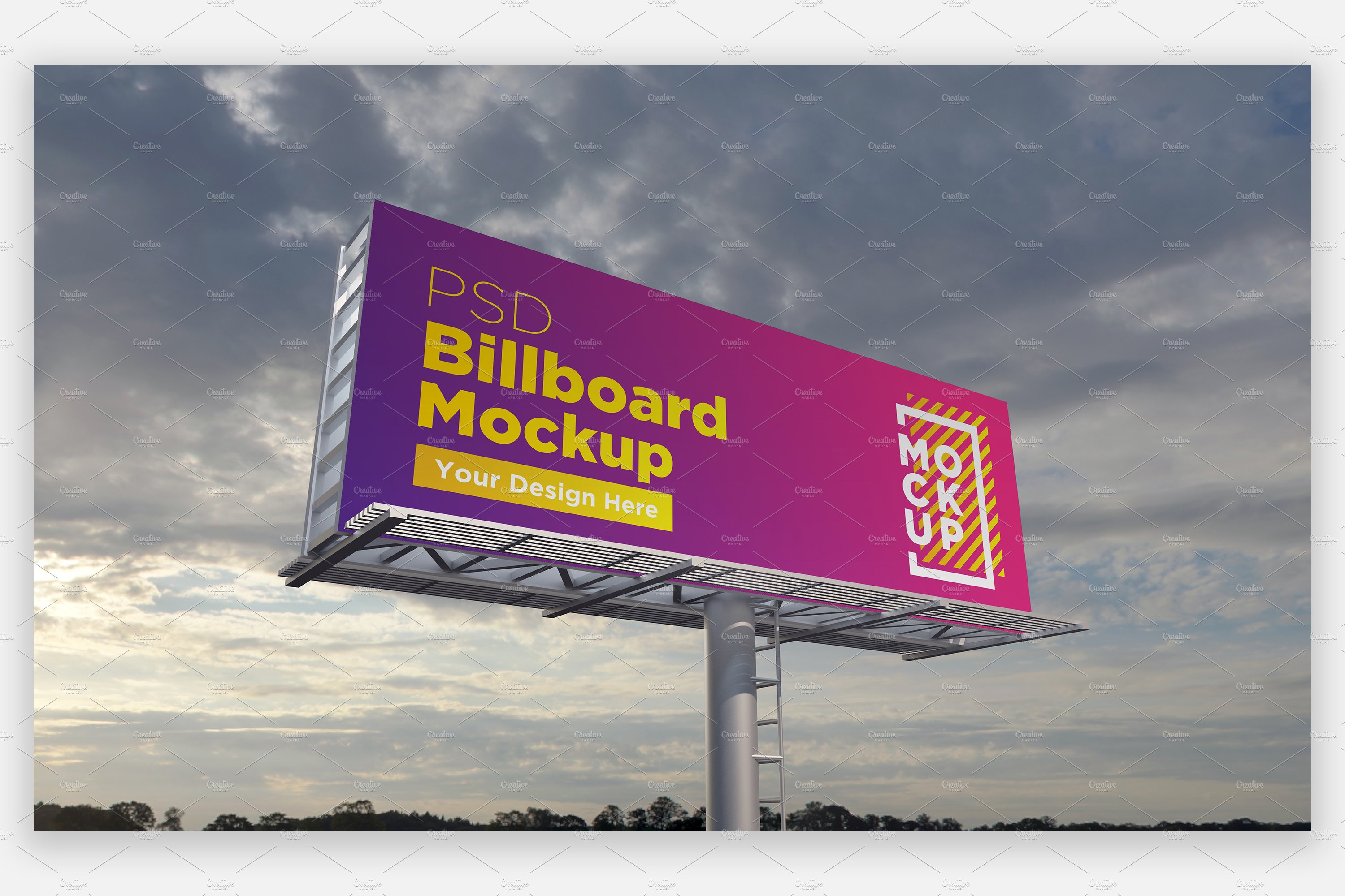 Billboard Sign Mockup front view cover image.