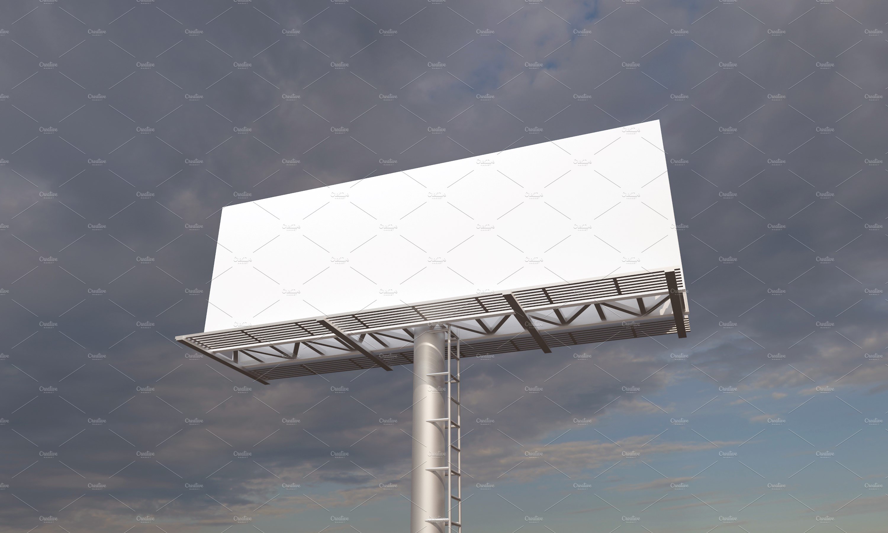 Billboard Sign Mockup Side View preview image.