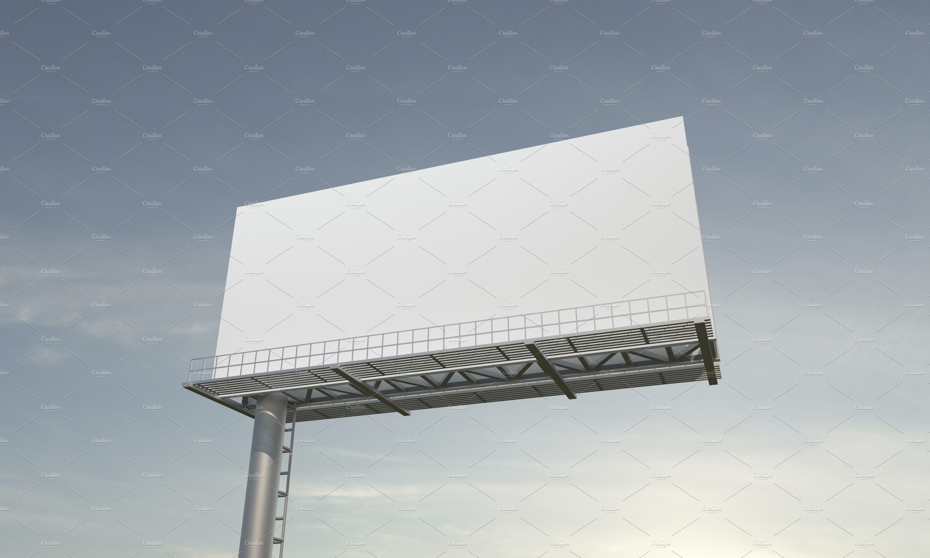 Billboard Sign Mockup Side View preview image.