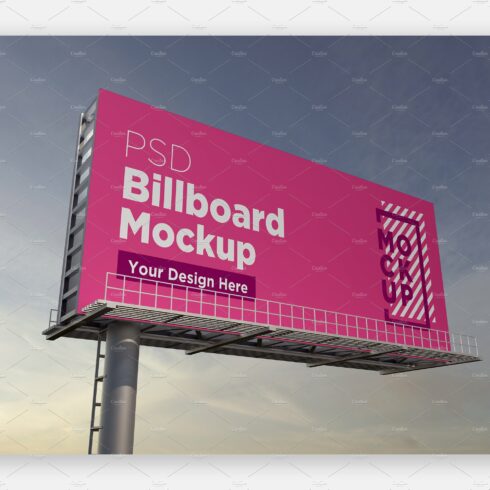 Billboard Sign Mockup Side View cover image.