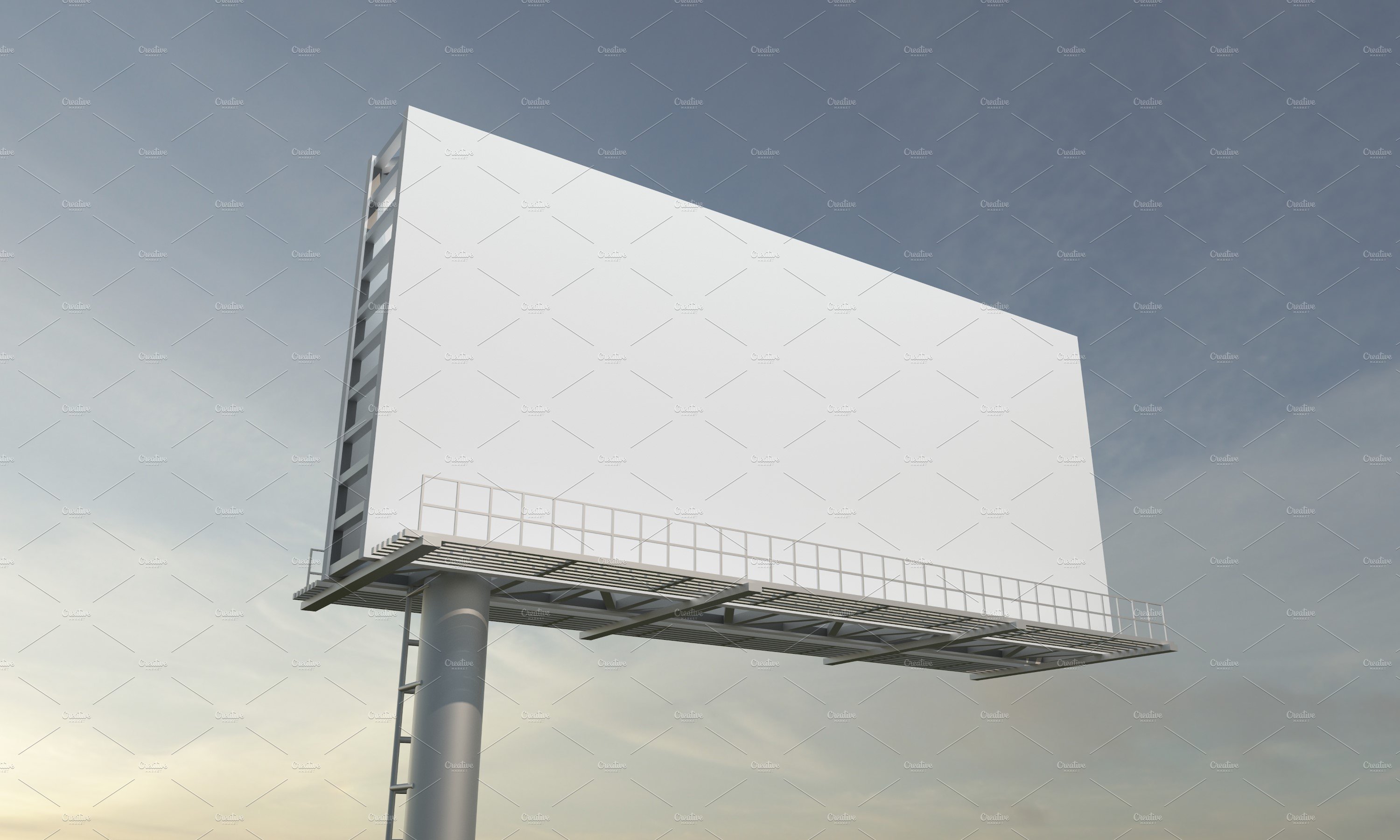 Billboard Sign Mockup Side View preview image.