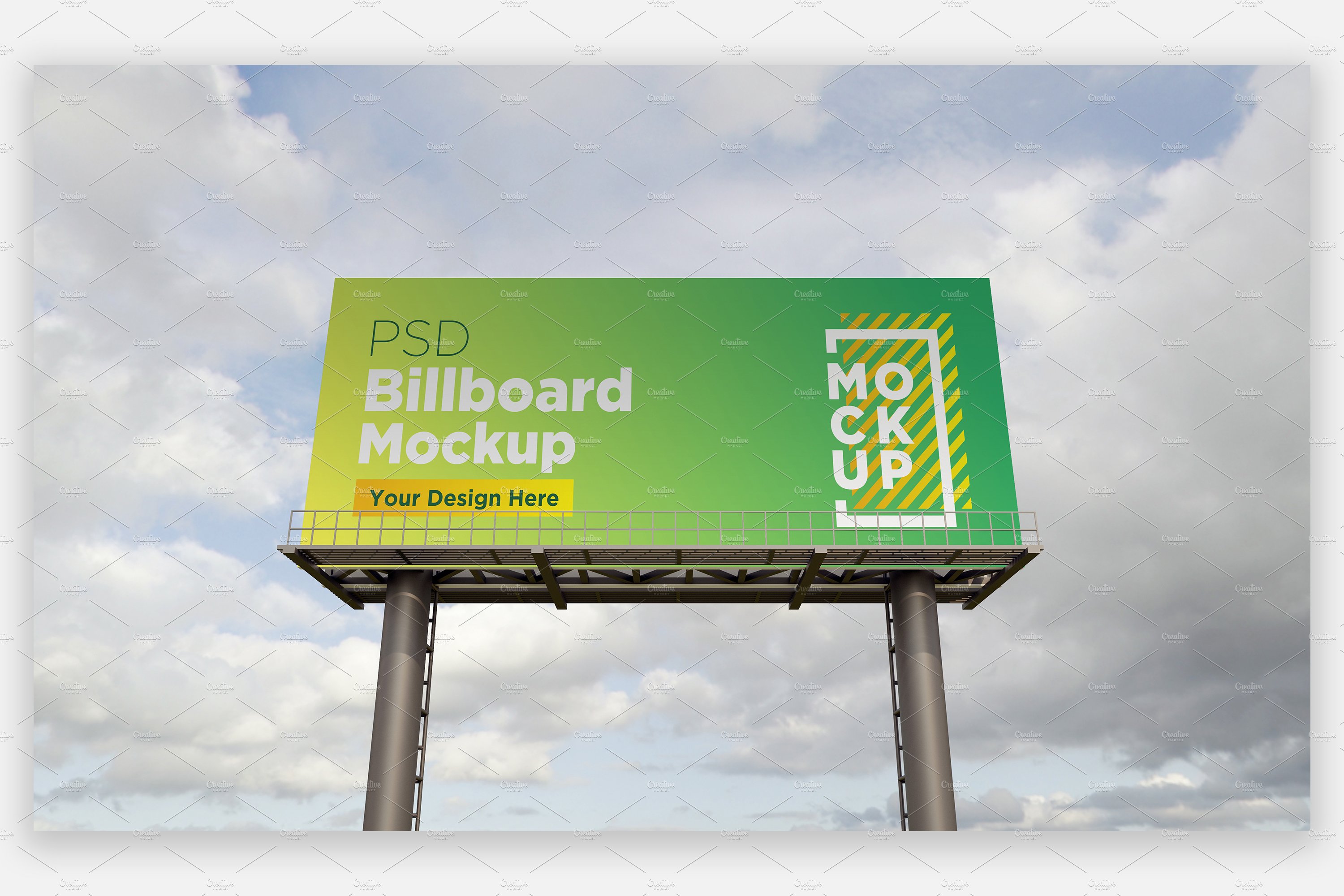 Billboard Sign Mockup Front View cover image.