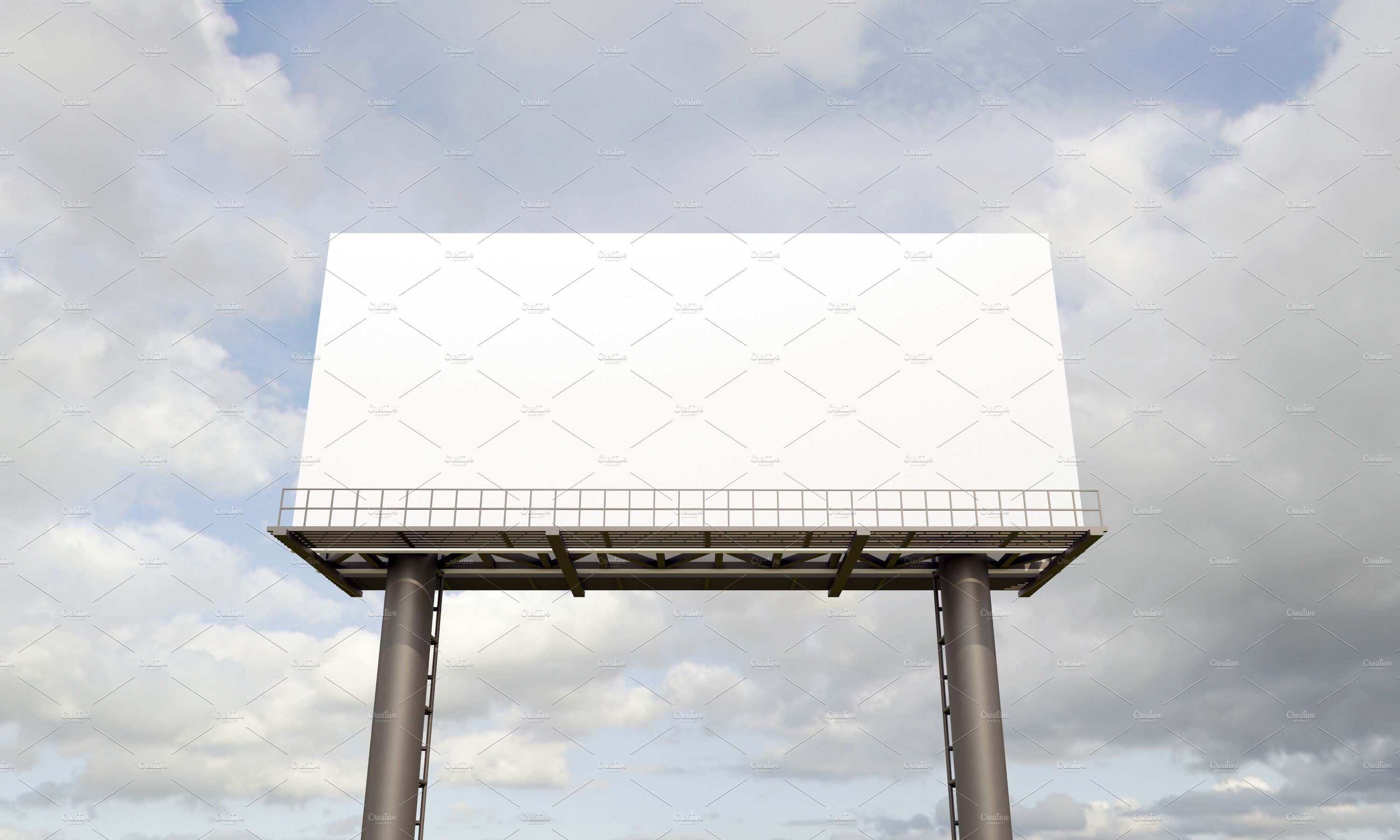 Billboard Sign Mockup Front View preview image.