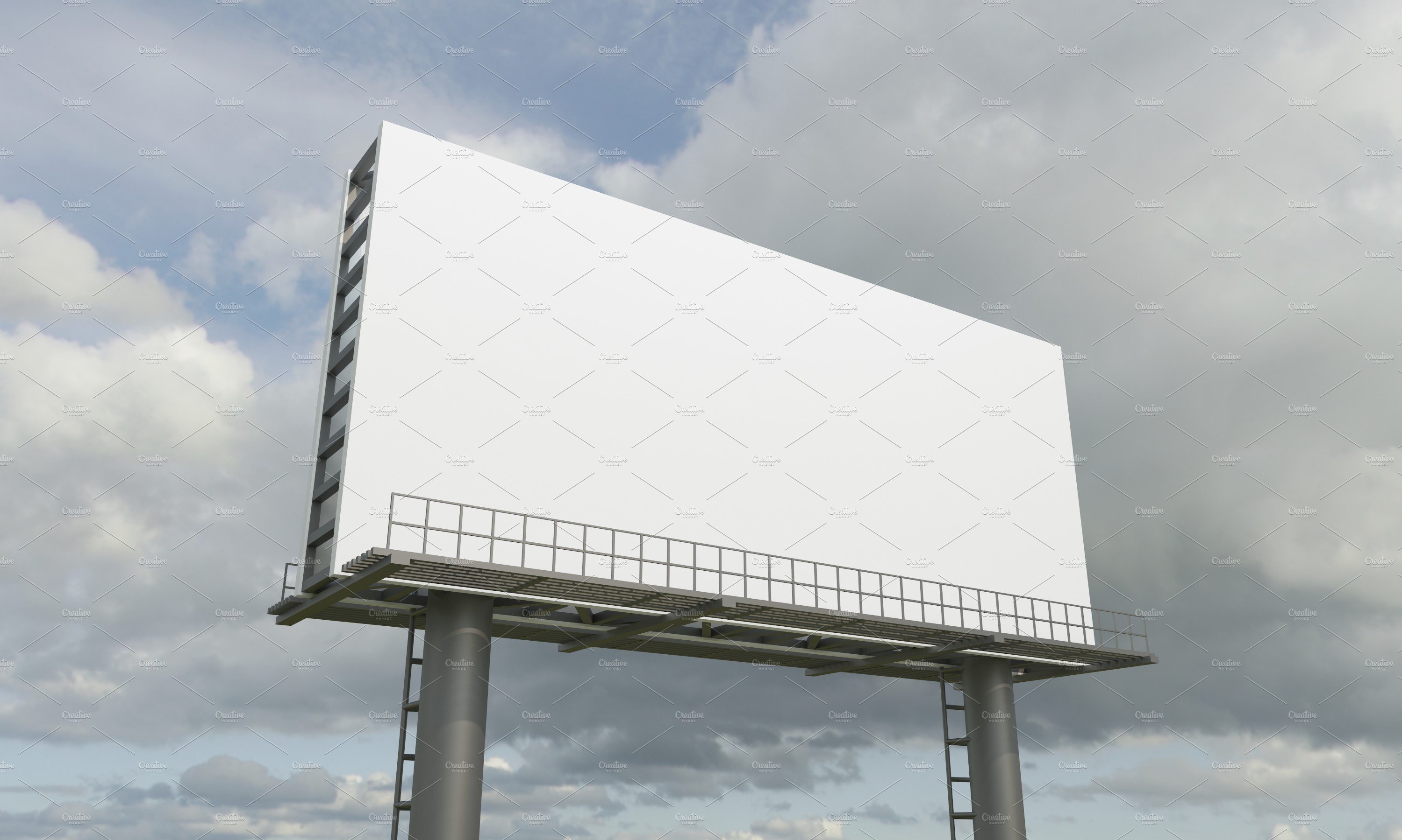 Billboard Sign Mockup Side View preview image.